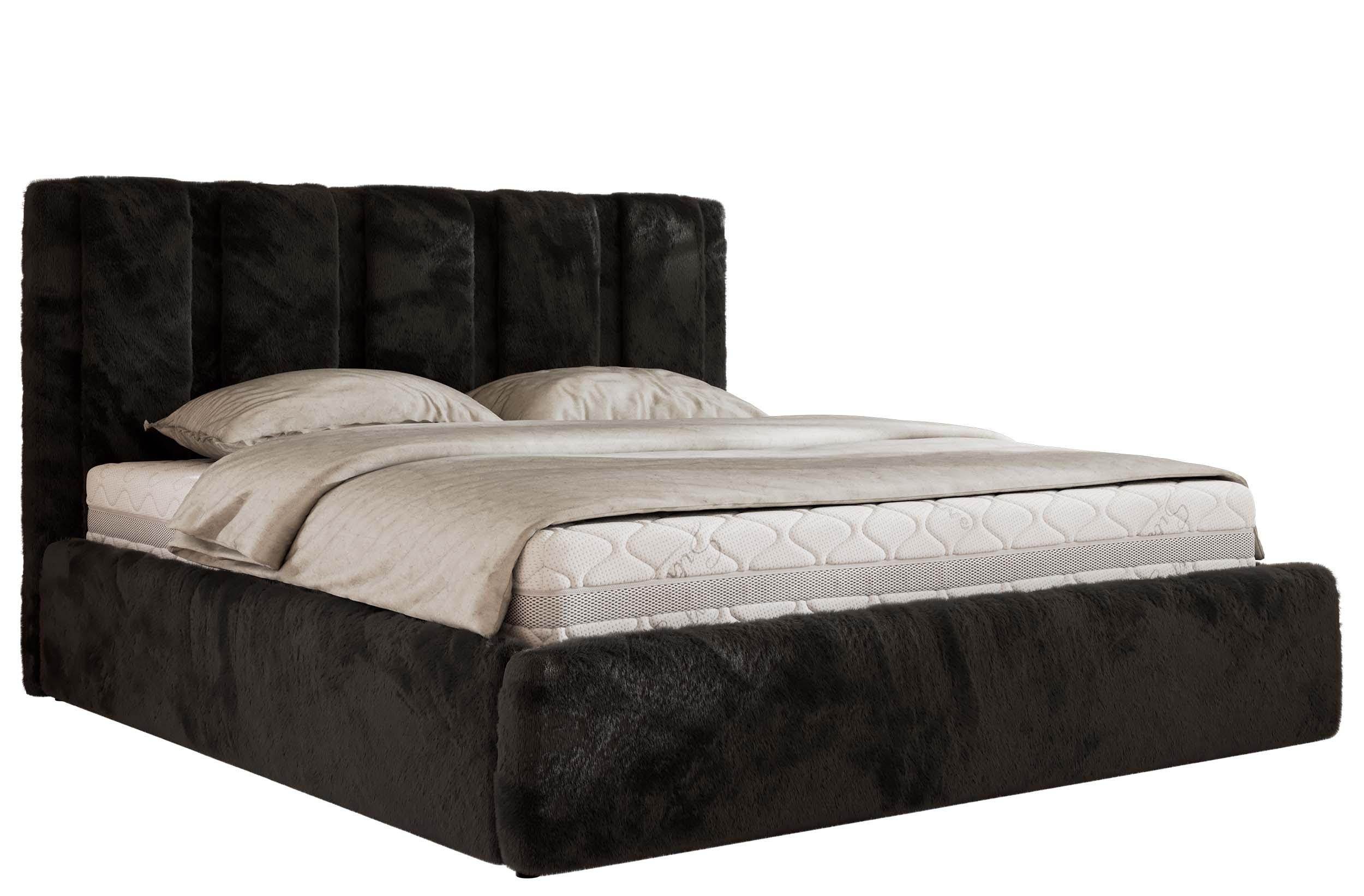 wohnli-moebel-suche-800001512088 Wohnli Möbelsuche - POLSTERBETT SAVINO CLASSIC 180/200 - Schwarz Plüsch - Schaum-Matratze