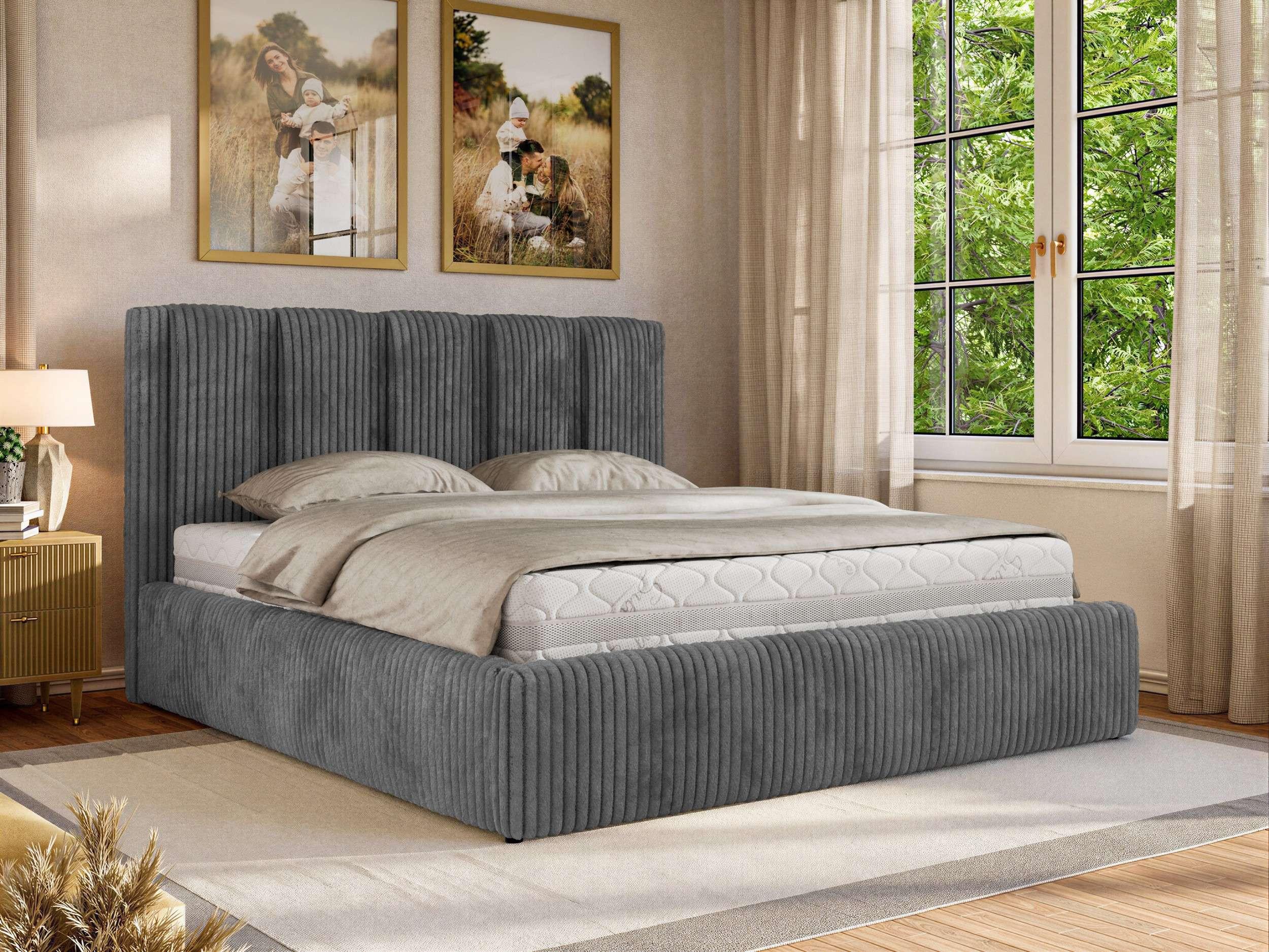 wohnli-moebel-suche-800001512098-1 POLSTERBETT SAVINO CLASSIC 180/200 - Grau Cord - ohne Matratze Textil MKS Möbel > Betten > Polsterbetten Grau