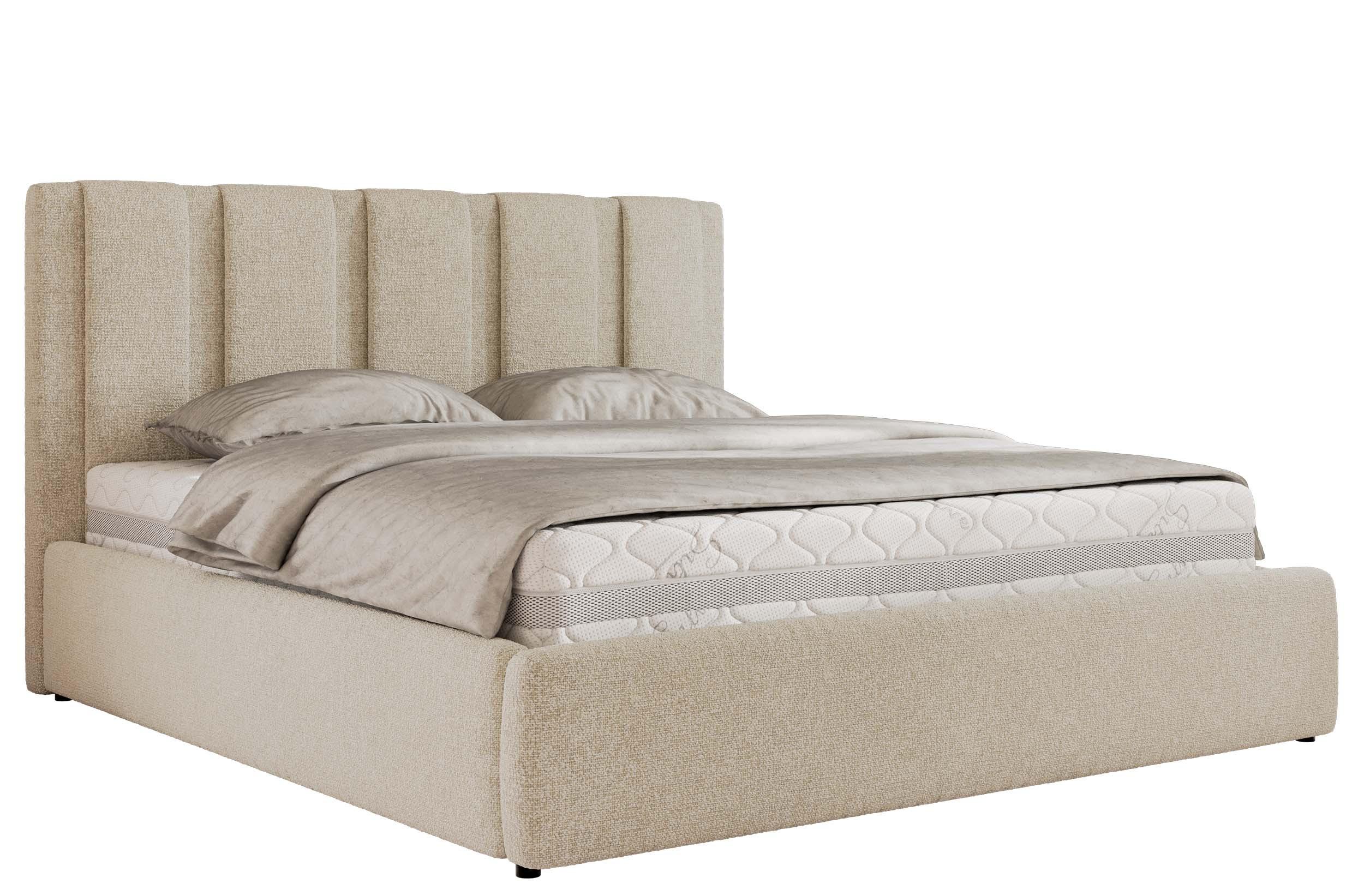 wohnli-moebel-suche-800001512106 Wohnli Möbelsuche - POLSTERBETT SAVINO CLASSIC 200/200 - Creme Struktur - Schaum-Matratze