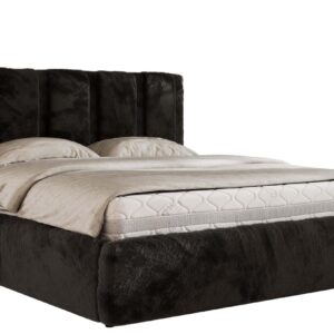 Wohnli Möbelsuche - POLSTERBETT SAVINO CLASSIC 140/200 - Schwarz Plüsch - ohne Matratze