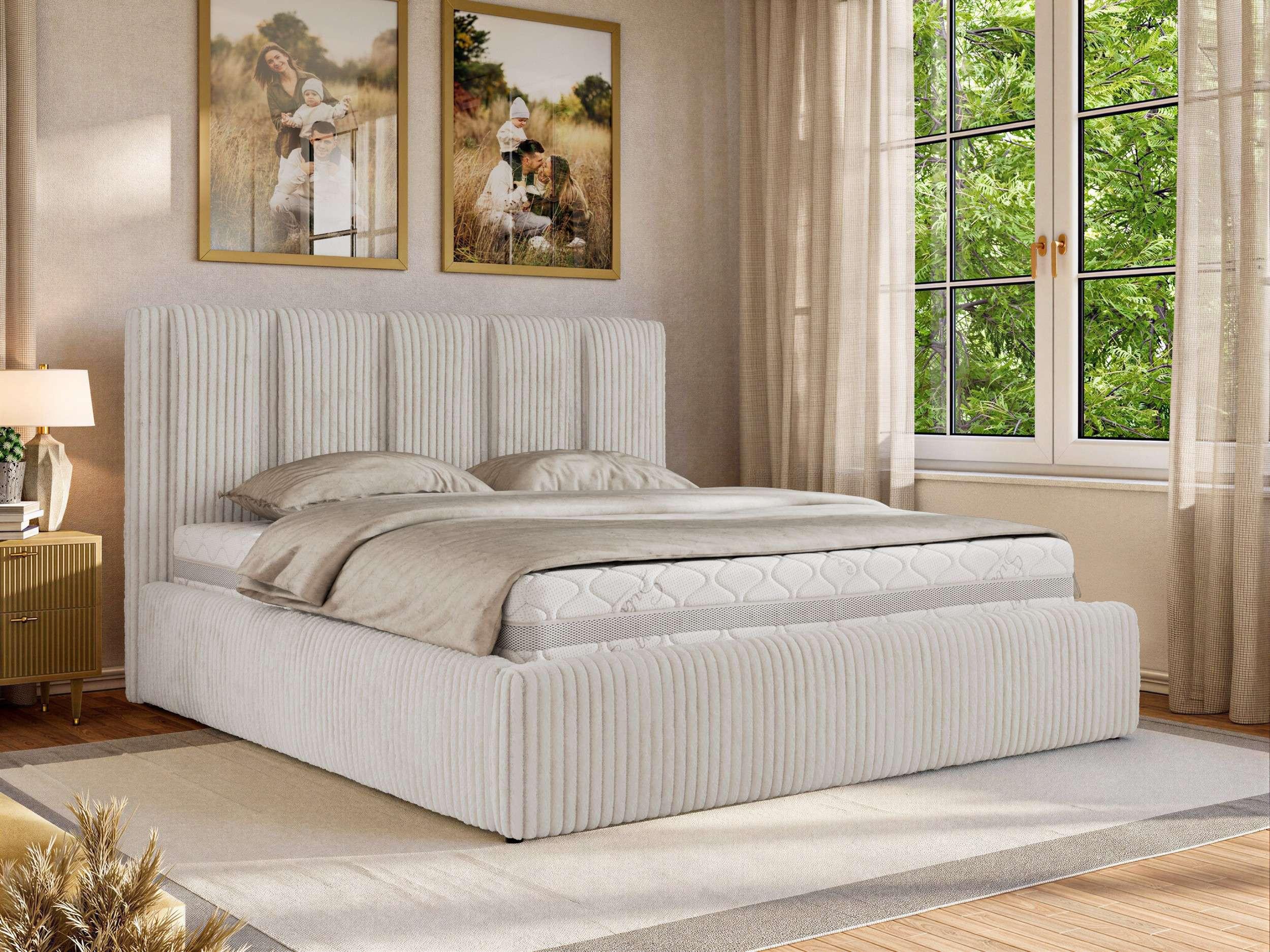 wohnli-moebel-suche-800001512189-1 POLSTERBETT SAVINO CLASSIC 200/200 - Beige Cord - Multipocket-Matratze Textil MKS Möbel > Betten > Polsterbetten Beige