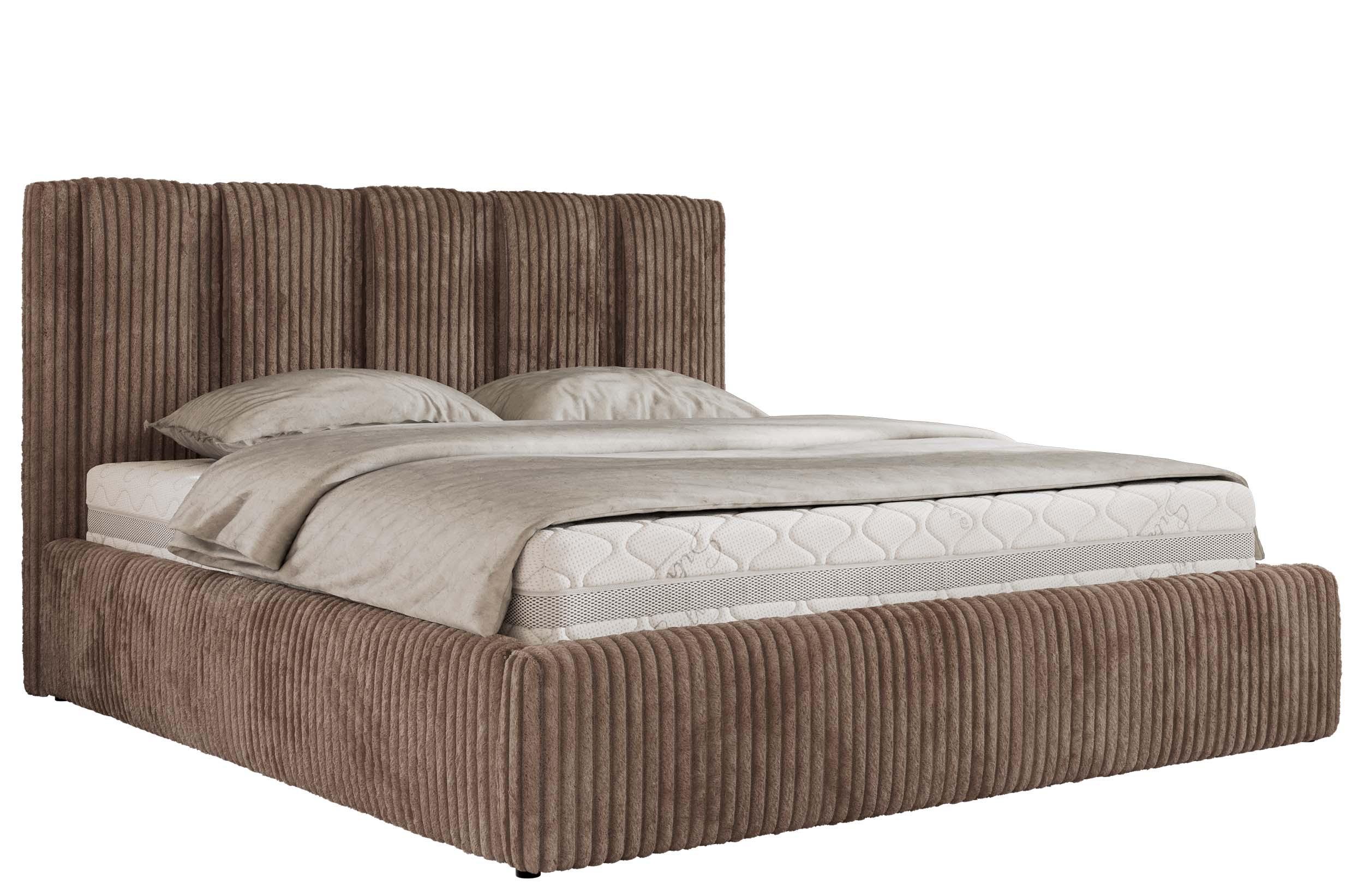 wohnli-moebel-suche-800001512212 Wohnli Möbelsuche - POLSTERBETT SAVINO CLASSIC 200/200 - Braun Cord - Schaum-Matratze