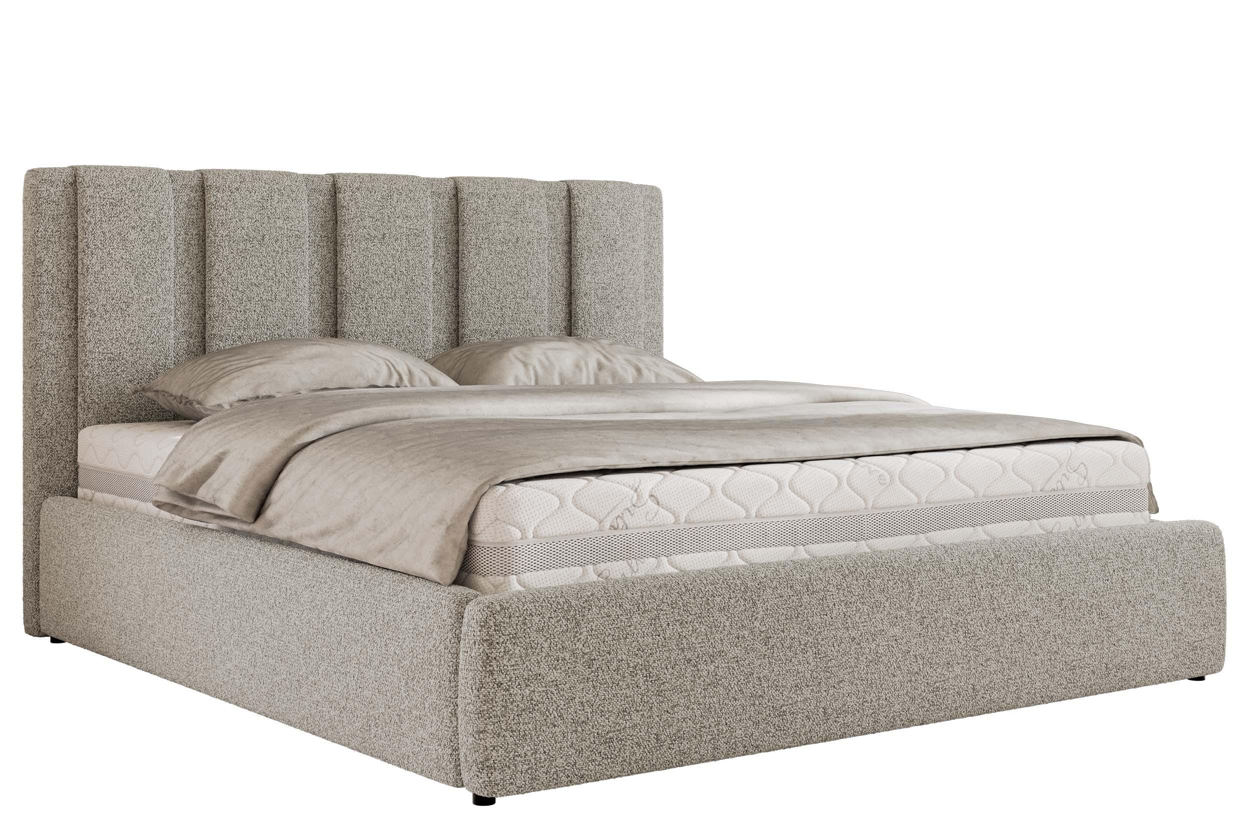 wohnli-moebel-suche-800001512236 Wohnli Möbelsuche - POLSTERBETT SAVINO CLASSIC 200/200 - Hellgrau Struktur - Schaum-Matratze