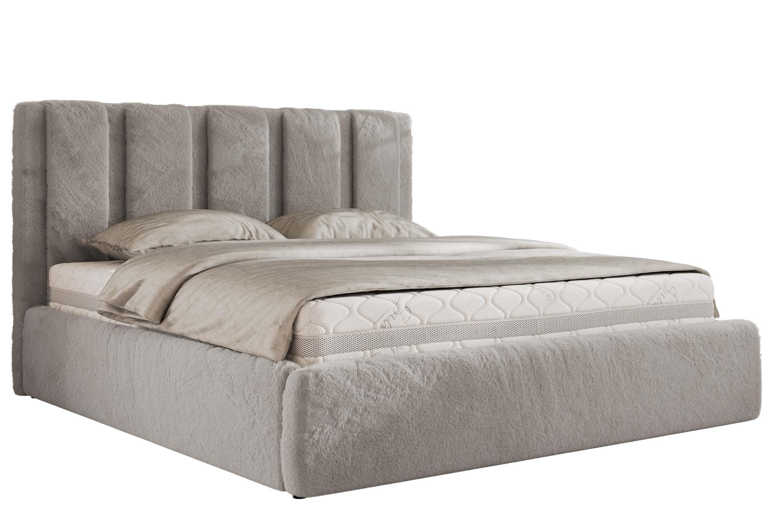 wohnli-moebel-suche-800001512248 Wohnli Möbelsuche - POLSTERBETT SAVINO CLASSIC 200/200 - Hellgrau Plüsch - Pocket-Matratze