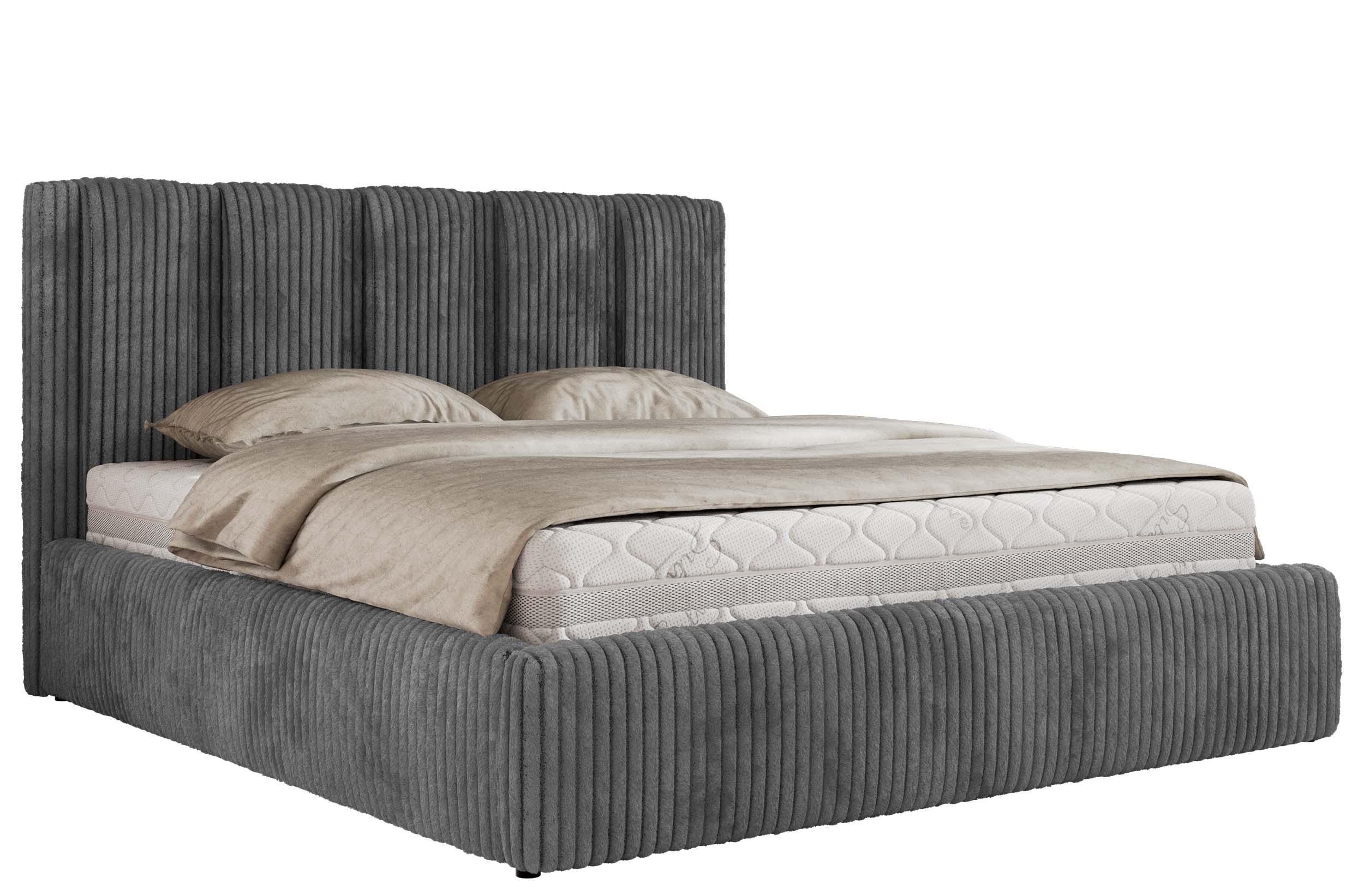 wohnli-moebel-suche-800001512249 Wohnli Möbelsuche - POLSTERBETT SAVINO CLASSIC 200/200 - Grau Cord - Pocket-Matratze