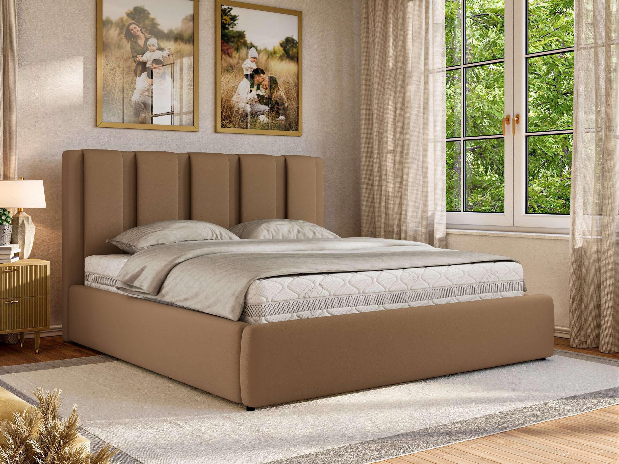 wohnli-moebel-suche-800001512259-1 POLSTERBETT SAVINO CLASSIC 200/200 - Braun Kunstleder - ohne Matratze Textil MKS Möbel > Betten > Polsterbetten Braun