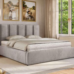 wohnli-moebel-suche-800001512360-1 POLSTERBETT SAVINO CLASSIC 180/200 - Hellgrau Velvet - ohne Matratze Textil MKS Möbel > Betten > Polsterbetten Grau