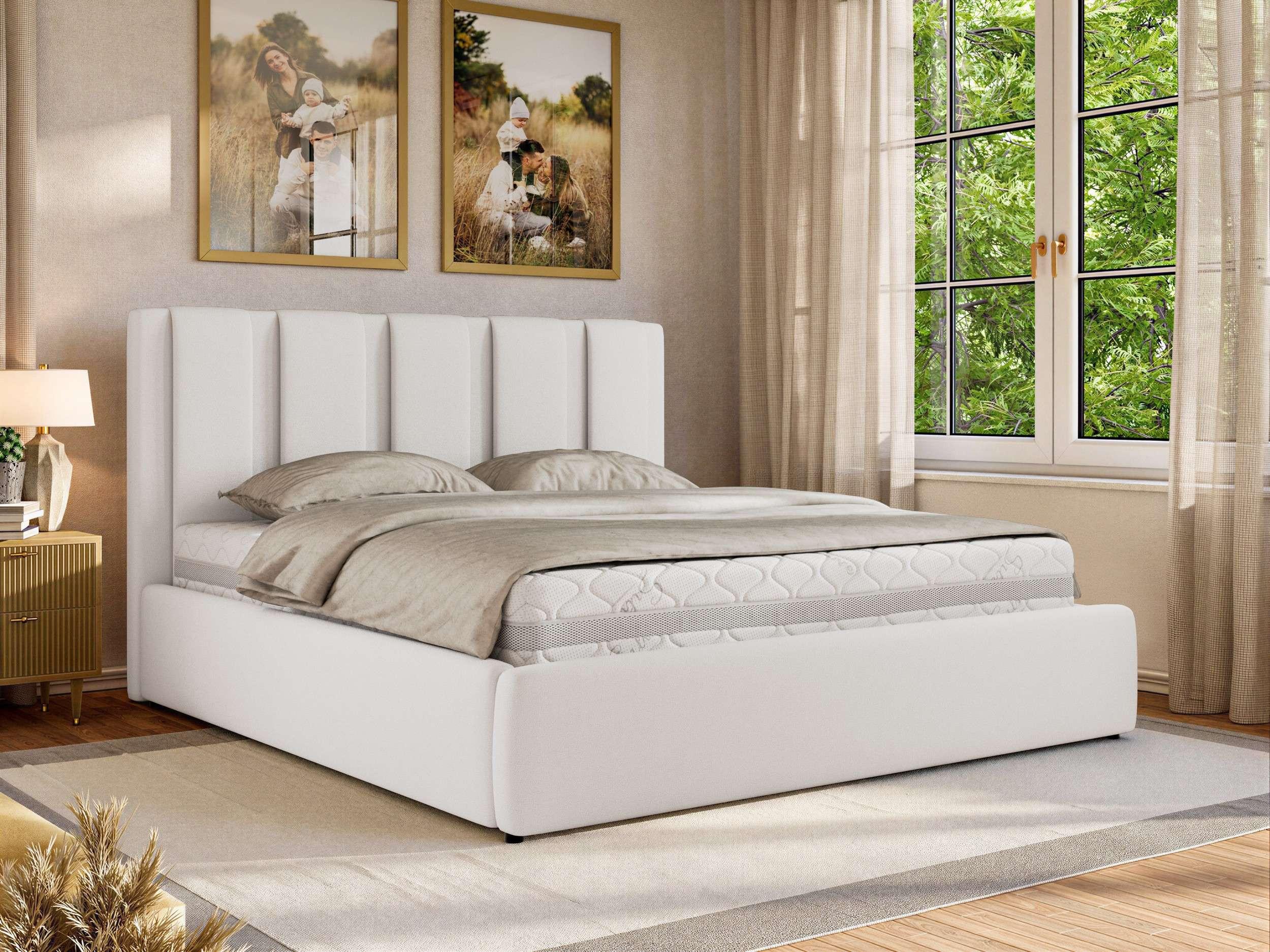 wohnli-moebel-suche-800001512387-1 POLSTERBETT SAVINO CLASSIC 160/200 - Weiß Kunstleder - ohne Matratze Textil MKS Möbel > Betten > Polsterbetten Weiß
