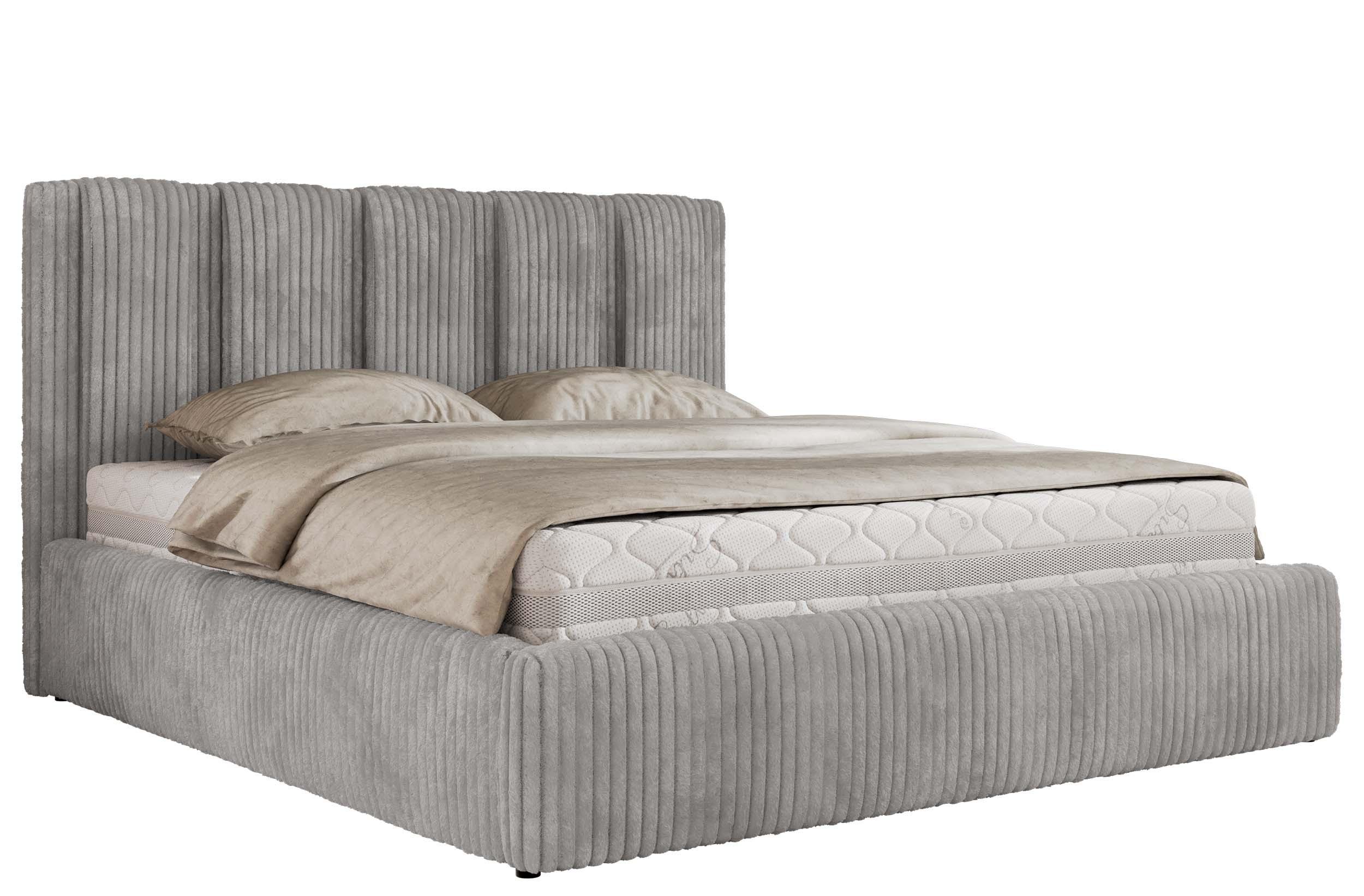 wohnli-moebel-suche-800001512412 Wohnli Möbelsuche - POLSTERBETT SAVINO CLASSIC 200/200 - Hellgrau Cord - Pocket-Matratze