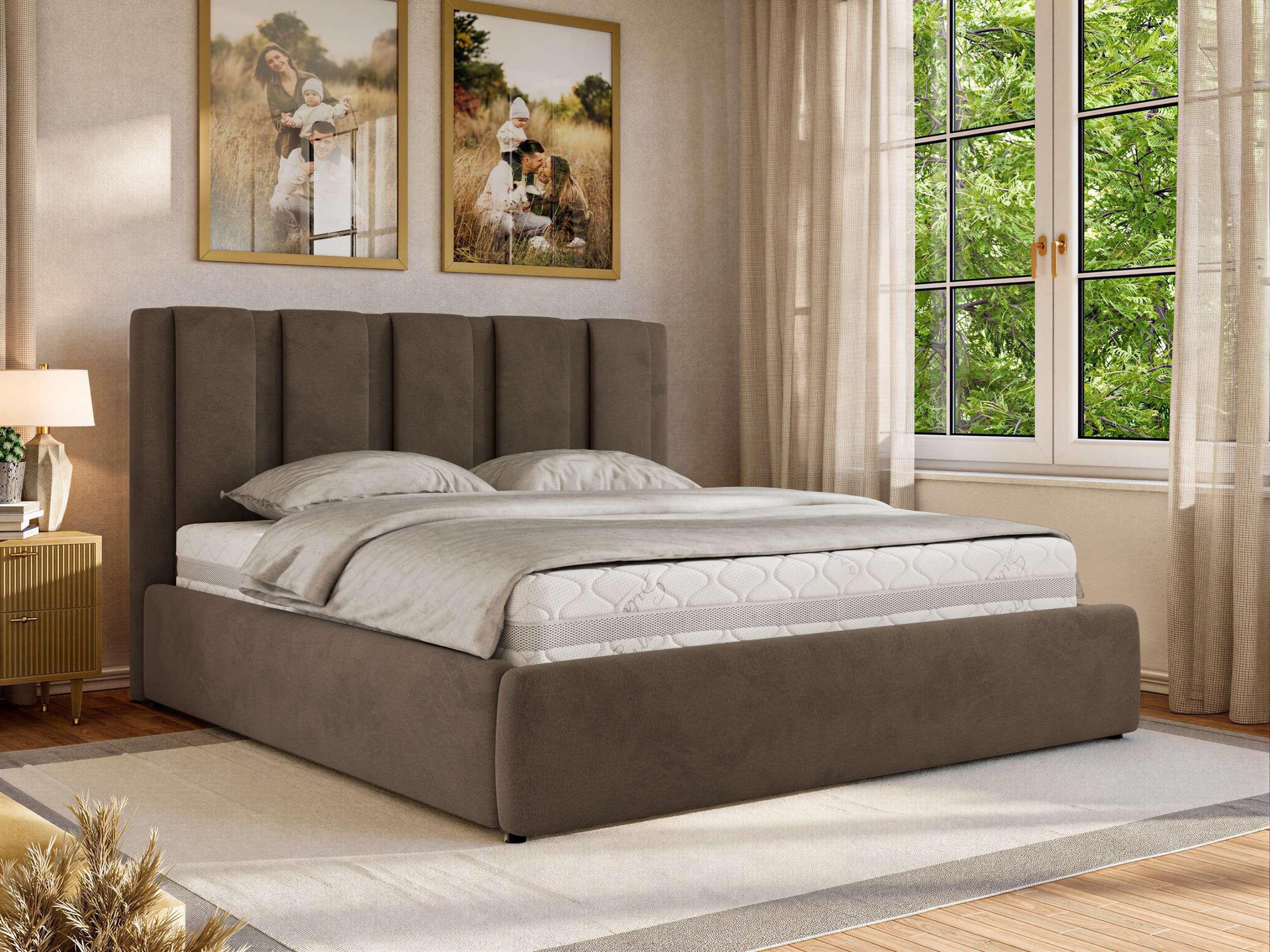 wohnli-moebel-suche-800001512479-1 POLSTERBETT SAVINO CLASSIC 180/200 - Braun Velvet - ohne Matratze Textil MKS Möbel > Betten > Polsterbetten Braun