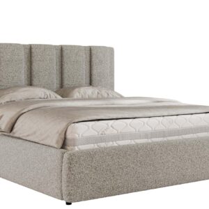 Wohnli Möbelsuche - POLSTERBETT SAVINO CLASSIC 140/200 - Hellgrau Struktur - Schaum-Matratze