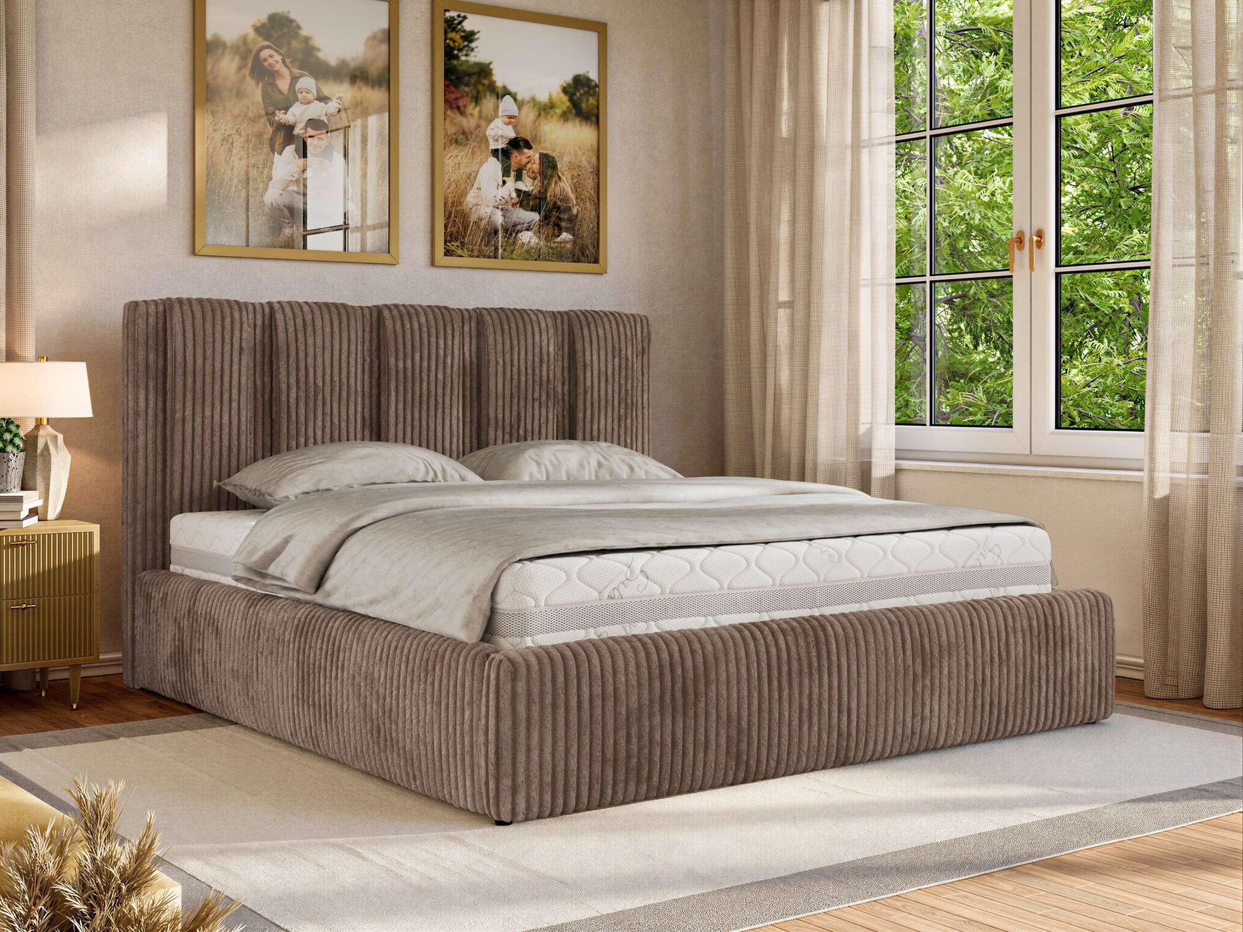 POLSTERBETT SAVINO CLASSIC 180/200 - Braun Cord - Multipocket-Matratze Textil MKS Möbel > Betten > Polsterbetten Braun