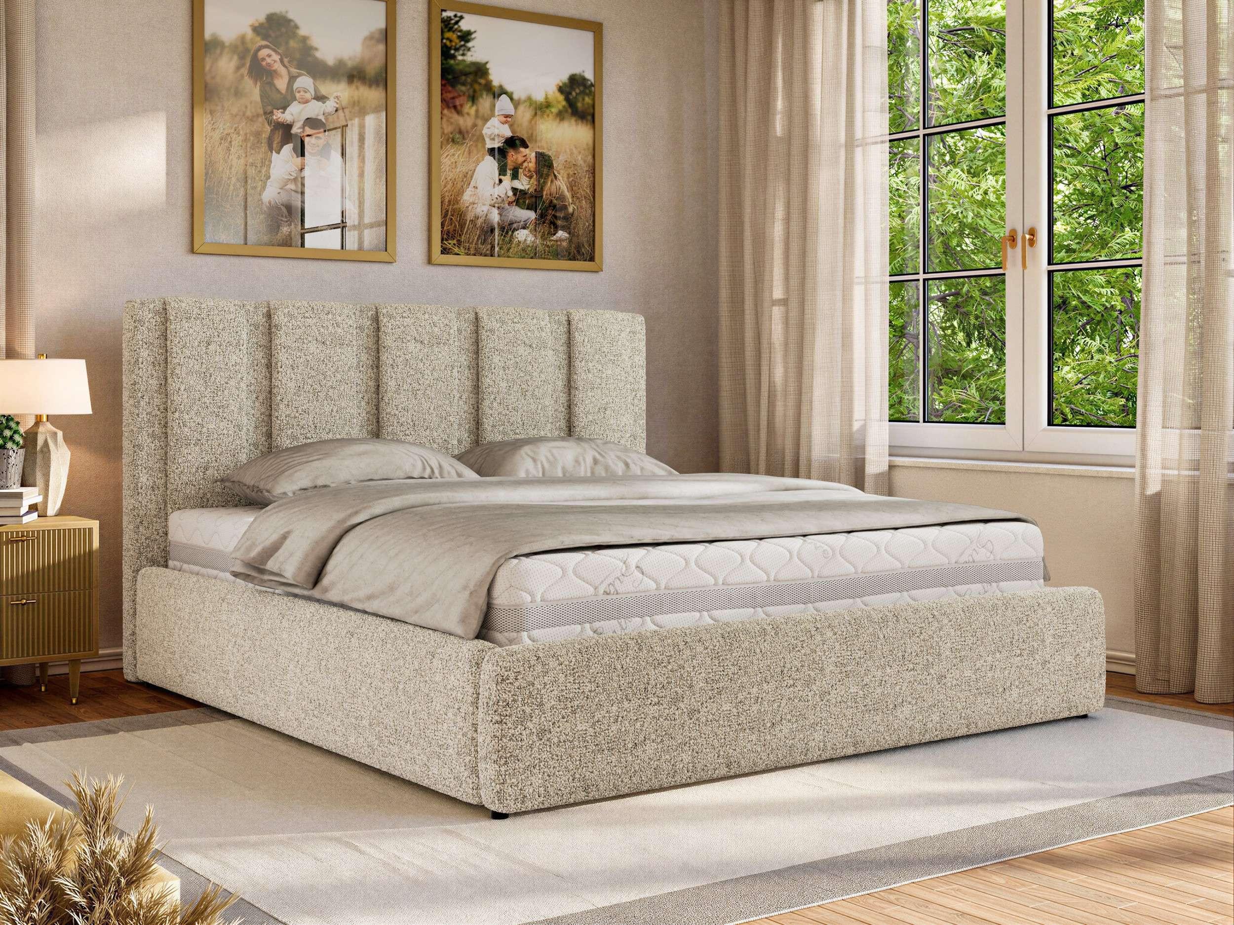 wohnli-moebel-suche-800001512549-1 POLSTERBETT SAVINO CLASSIC 200/200 - Beige Struktur - Multipocket-Matratze Textil MKS Möbel > Betten > Polsterbetten Beige