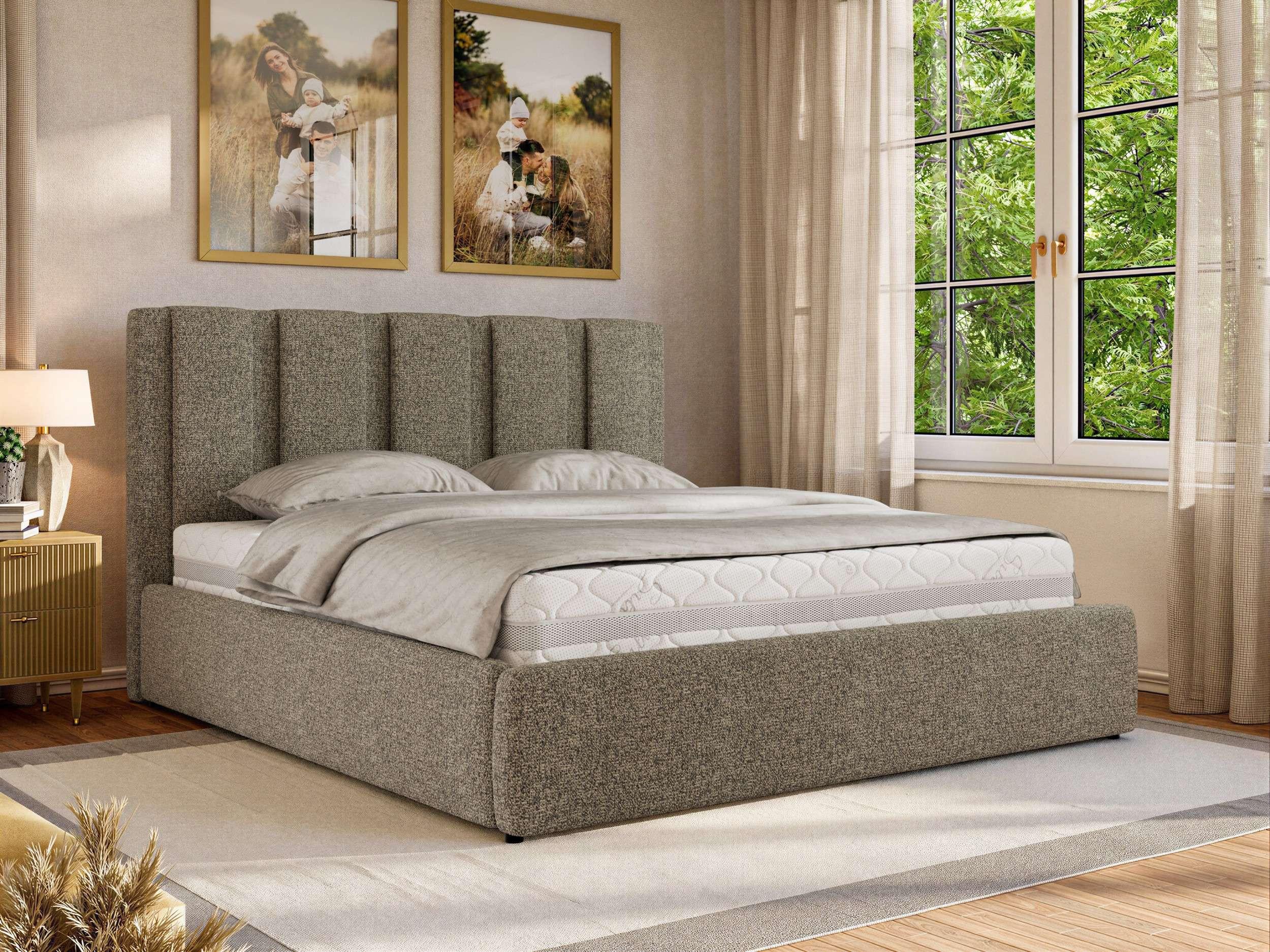 wohnli-moebel-suche-800001512584-1 POLSTERBETT SAVINO CLASSIC 180/200 - Grau Struktur - ohne Matratze Textil MKS Möbel > Betten > Polsterbetten Grau