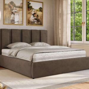 POLSTERBETT SAVINO CLASSIC 140/200 - Braun Velvet - Multipocket-Matratze Textil MKS Möbel > Betten > Polsterbetten Braun