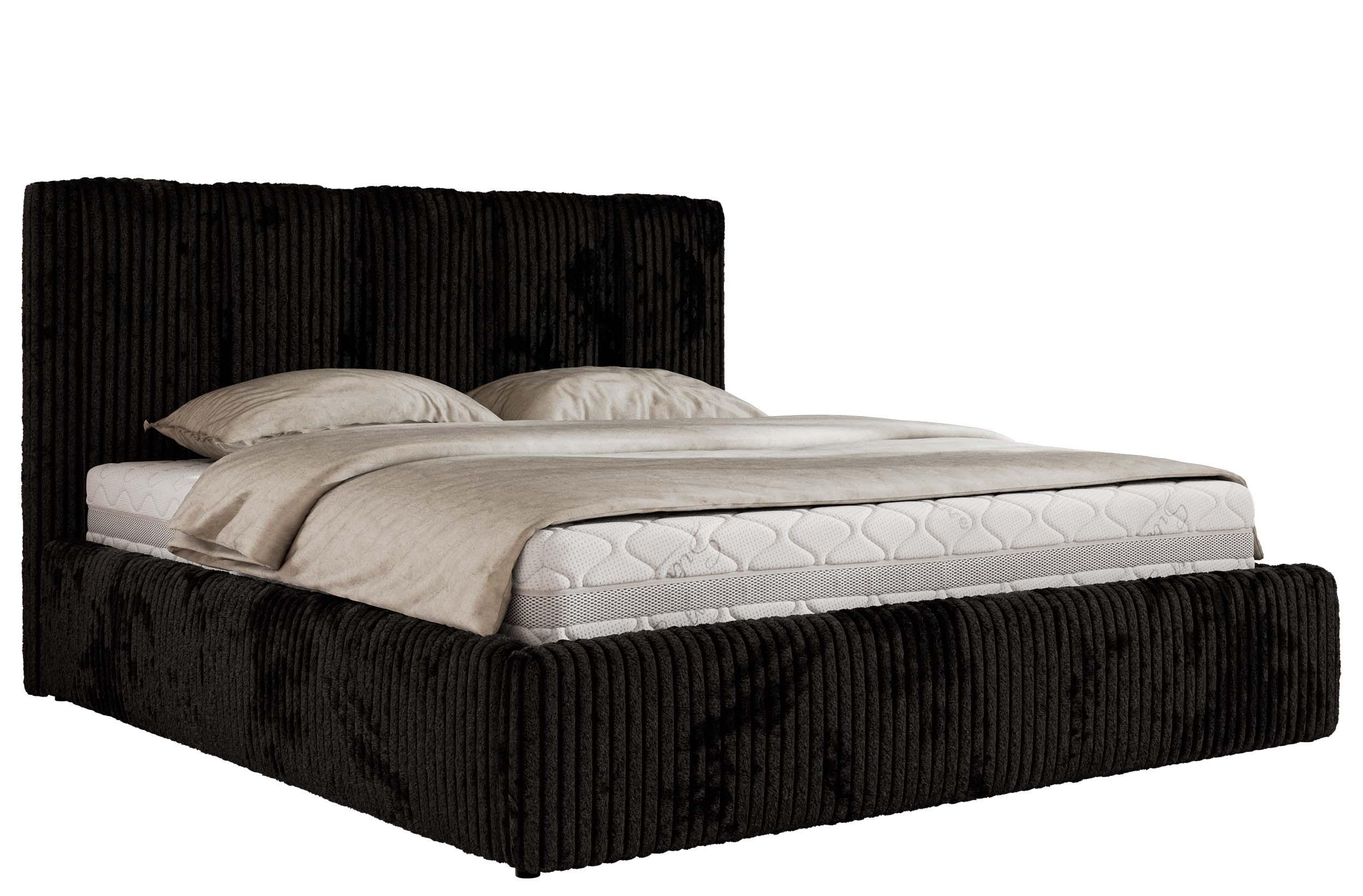 wohnli-moebel-suche-800001512614 Wohnli Möbelsuche - POLSTERBETT SAVINO CLASSIC 200/200 - Schwarz Cord - Multipocket-Matratze