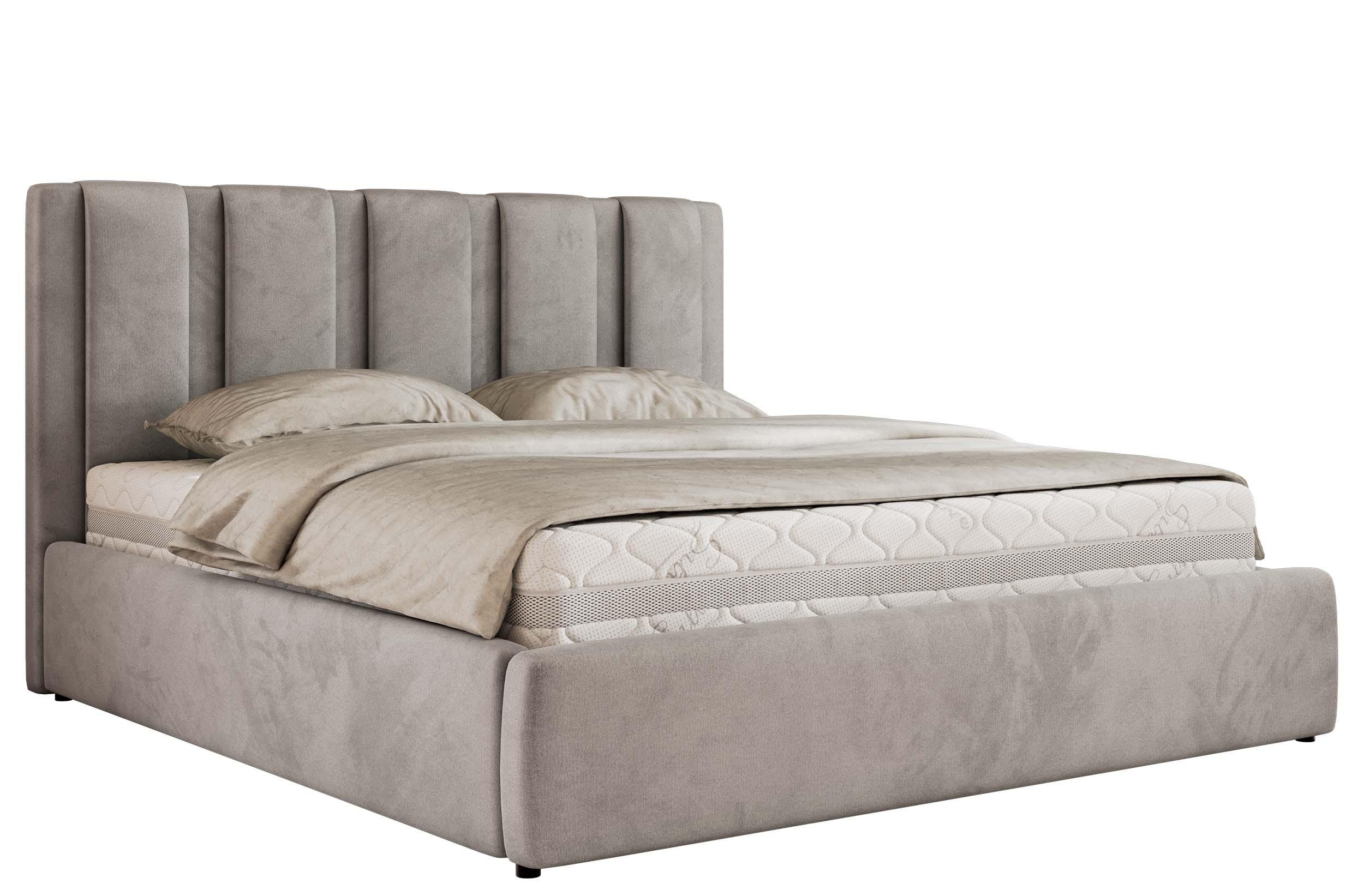 wohnli-moebel-suche-800001512621 Wohnli Möbelsuche - POLSTERBETT SAVINO CLASSIC 200/200 - Hellgrau Velvet - ohne Matratze