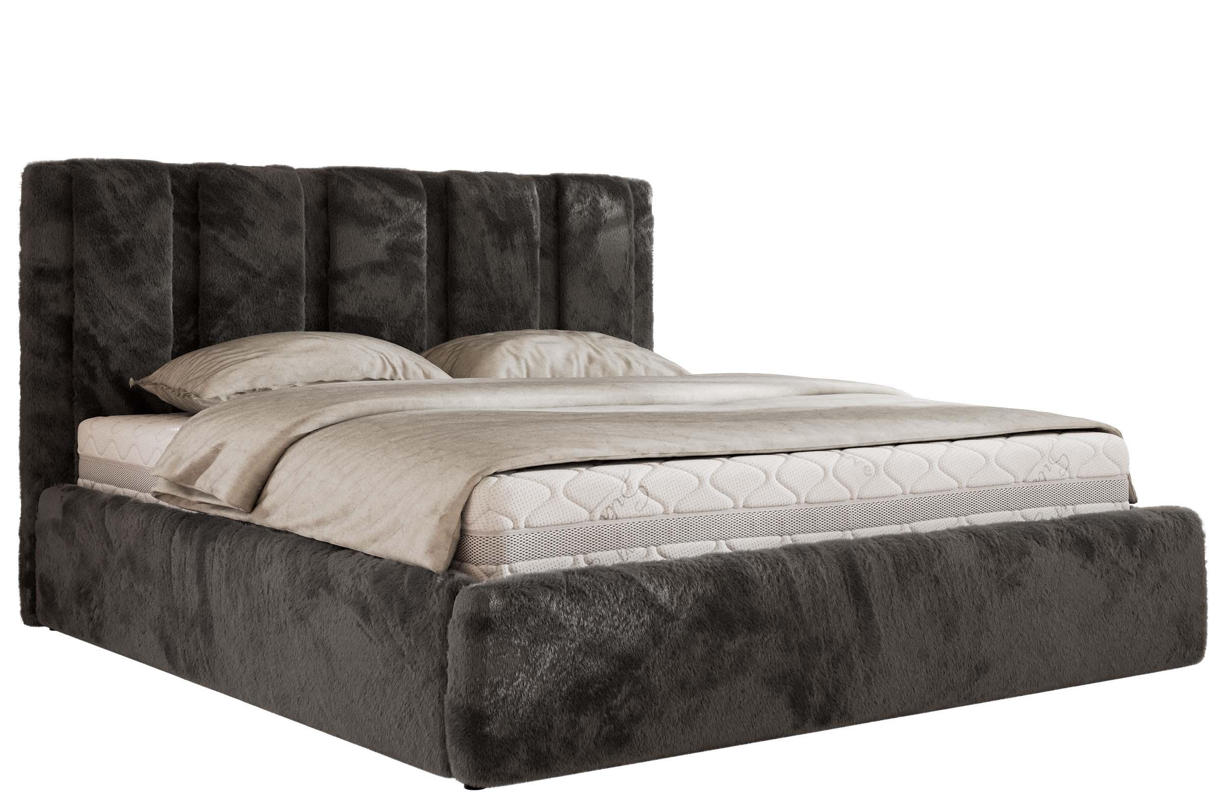 wohnli-moebel-suche-800001512661 Wohnli Möbelsuche - POLSTERBETT SAVINO CLASSIC 180/200 - Dunkelgrau Plüsch - Pocket-Matratze