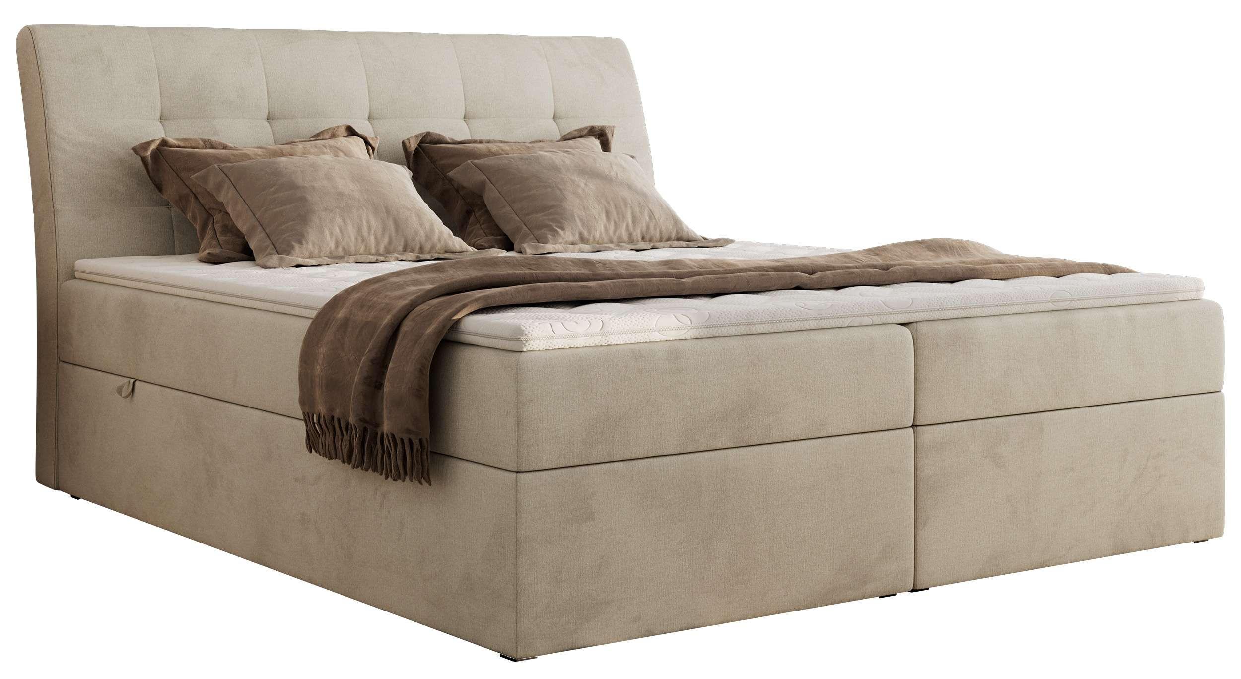 wohnli-moebel-suche-800001512844 Wohnli Möbelsuche - BOXBETT DAGOS 120/200 - Beige Velvet - H3 - Topper T25