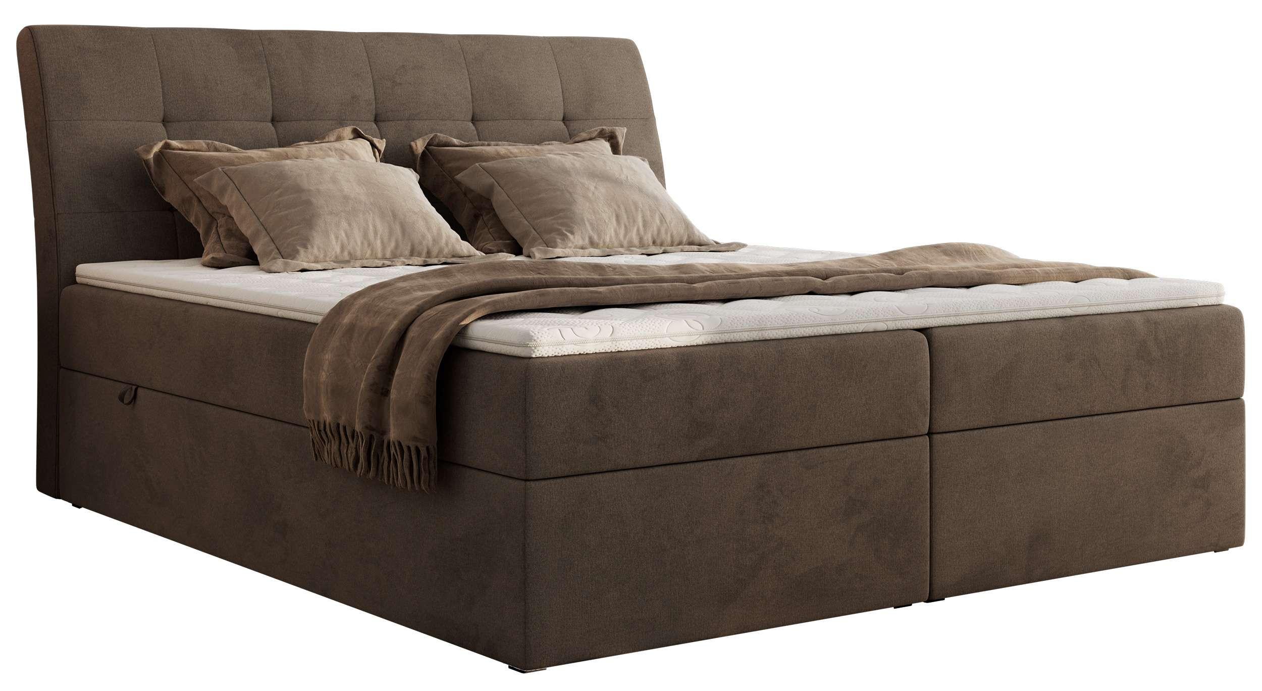 wohnli-moebel-suche-800001512846 Wohnli Möbelsuche - BOXBETT DAGOS 120/200 - Braun Velvet - H3 - Topper Visco