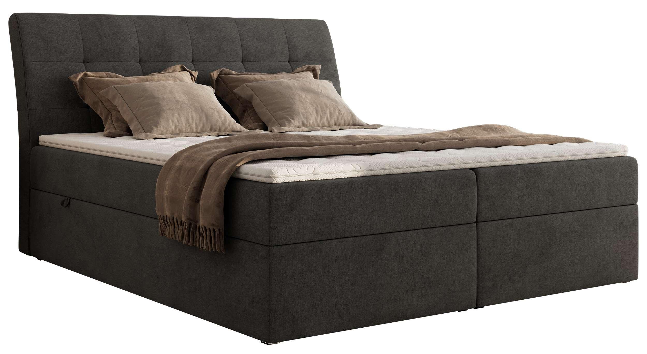 wohnli-moebel-suche-800001512868 Wohnli Möbelsuche - BOXBETT DAGOS 140/200 - Dunkelgrau Velvet - H3 - Topper T25