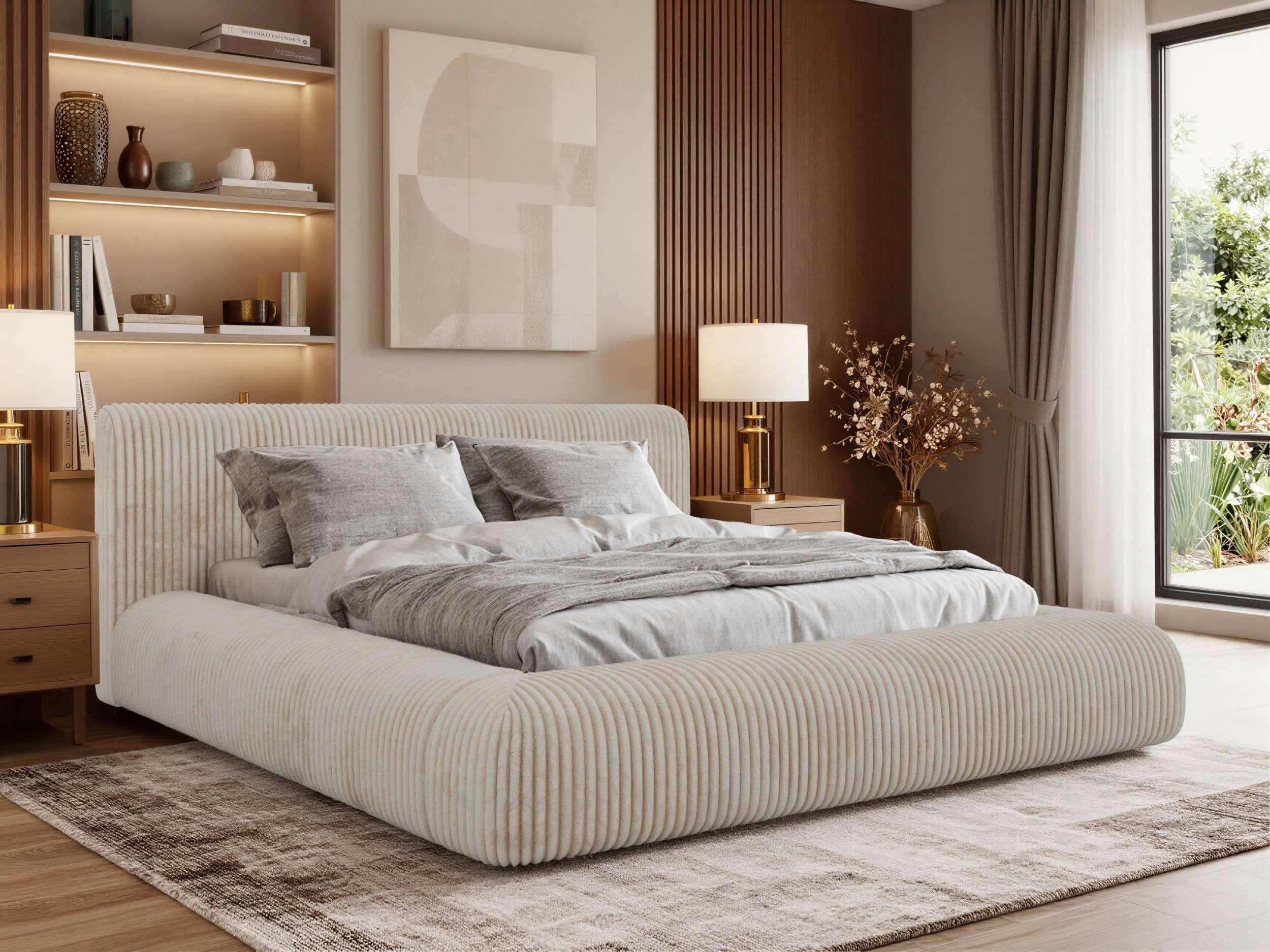 POLSTERBETT TILBEA CLASSIC 200/200 - Beige Cordstoff - Pocket-Matratze Textil MKS Möbel > Betten > Polsterbetten Beige