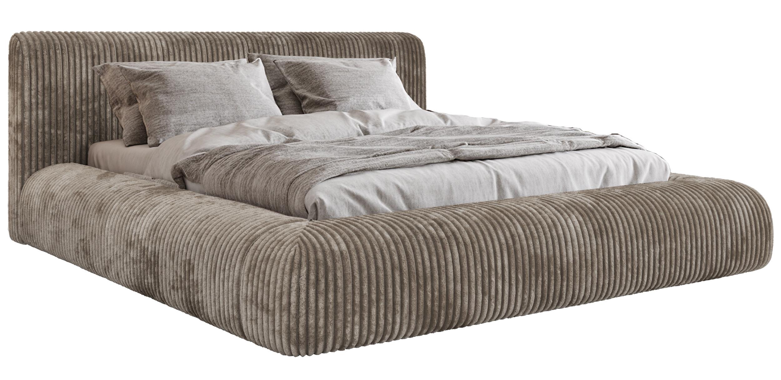 wohnli-moebel-suche-800001513352 Wohnli Möbelsuche - POLSTERBETT TILBEA CLASSIC 180/200 - Hellbraun Cordstoff - Pocket-Matratze