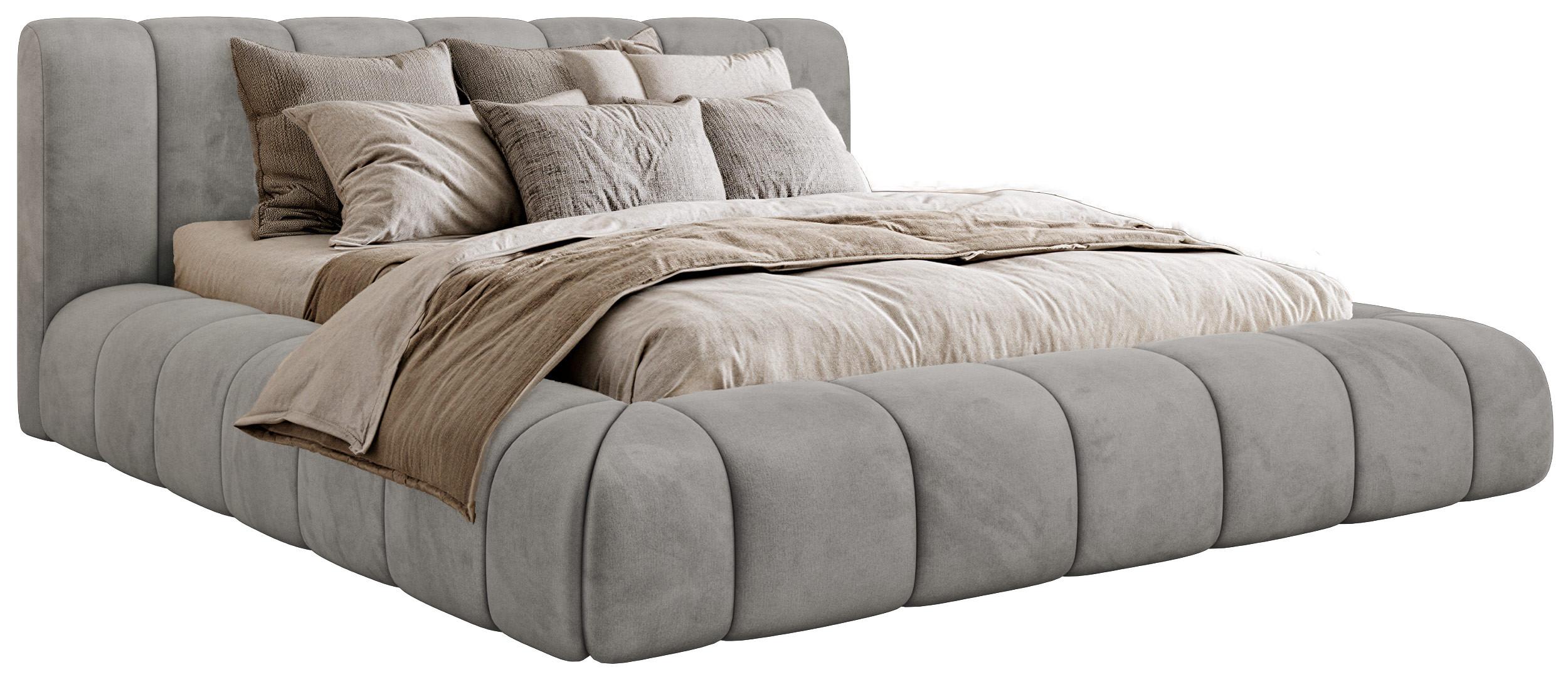 wohnli-moebel-suche-800001513362 Wohnli Möbelsuche - POLSTERBETT NUBEA CLASSIC 180/200 - Hellgrau Velvet - ohne Matratze