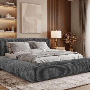 POLSTERBETT TILBEA CLASSIC 200/200 - Grau Cordstoff - Pocket-Matratze Textil MKS Möbel > Betten > Polsterbetten Grau