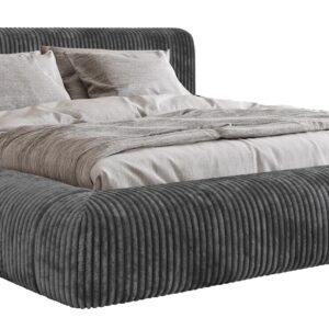 Wohnli Möbelsuche - POLSTERBETT TILBEA CLASSIC 140/200 - Grau Cordstoff - Pocket-Matratze