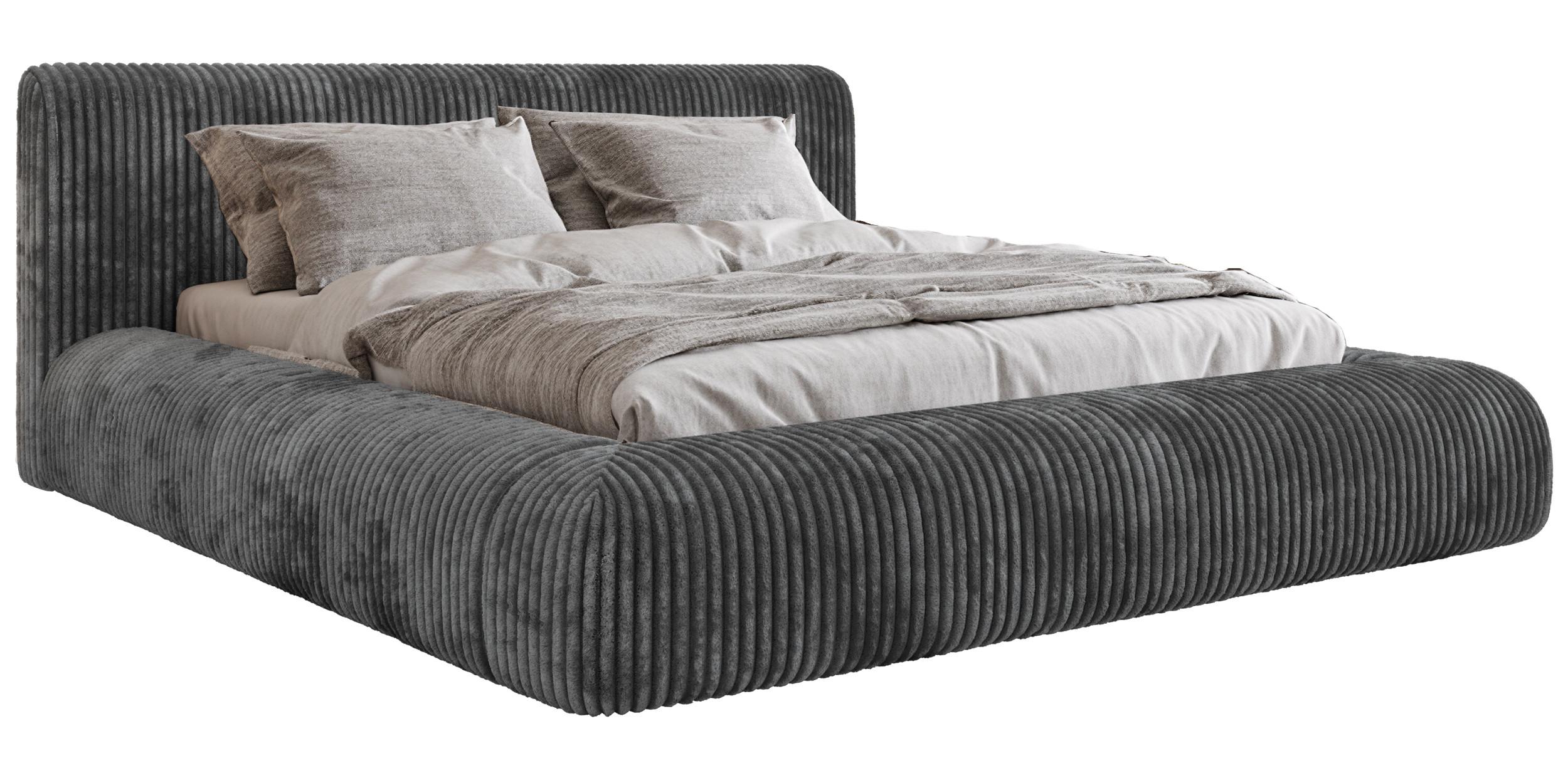wohnli-moebel-suche-800001513382 Wohnli Möbelsuche - POLSTERBETT TILBEA CLASSIC 140/200 - Grau Cordstoff - Pocket-Matratze