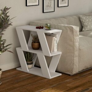 wohnli-moebel-suche-800001514373-1 BEISTELLTISCH mit 3 Tabletts L60 cm - Lazena Holzwerkstoff Calicosy Möbel > Tische > Beistelltische Weiß
