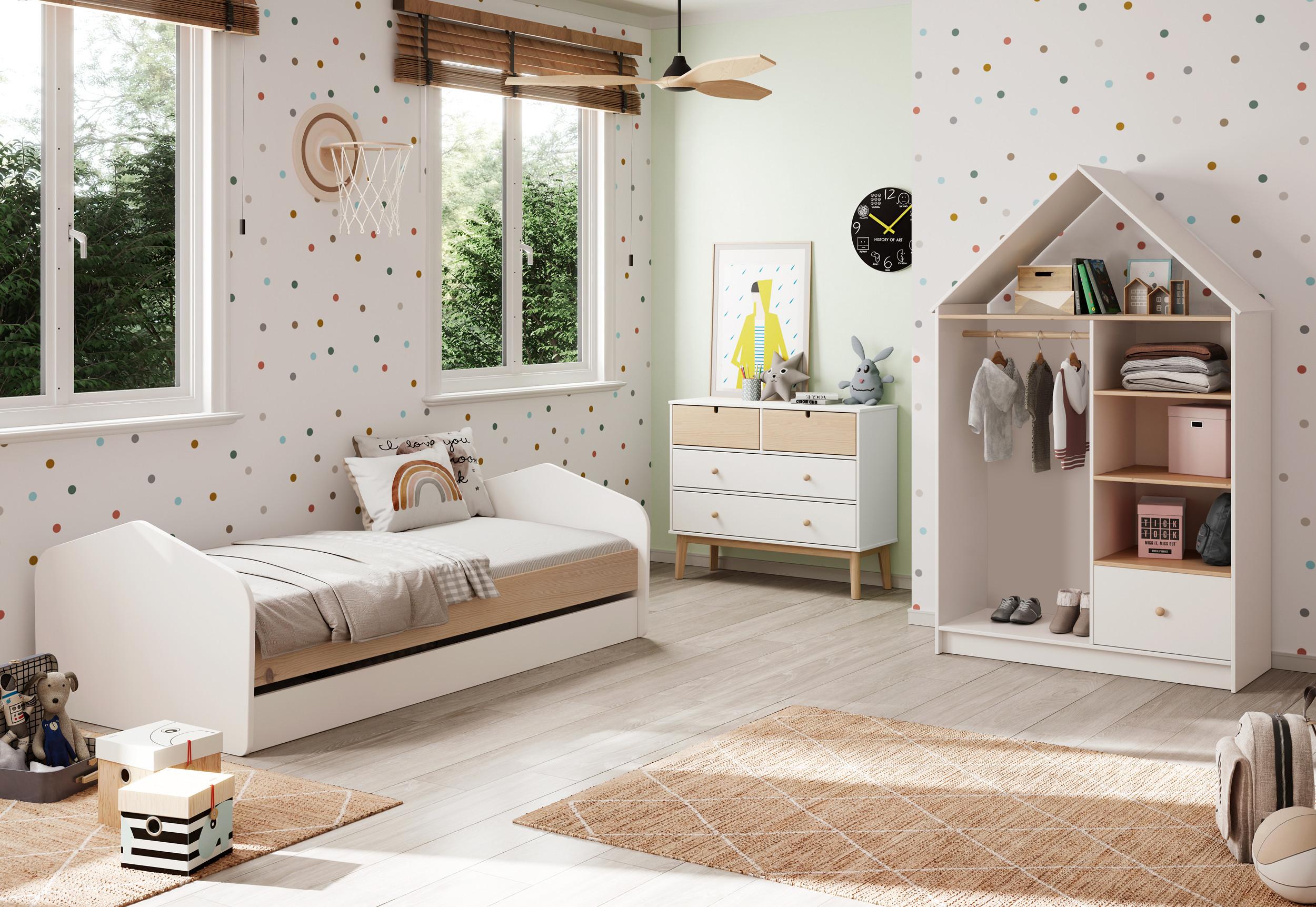 wohnli-moebel-suche-800001514456-1 BETT Estefania Weiß 205.4/100/65 cm Holz Calicosy Möbel > Betten Weiß