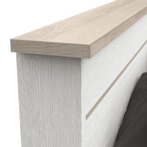 wohnli-moebel-suche-800001514474-1 BETT mit 2 Schubladen und 2 Nischen 140x190 cm weiß Cottage Holzwerkstoff Calicosy Möbel > Betten Weiß