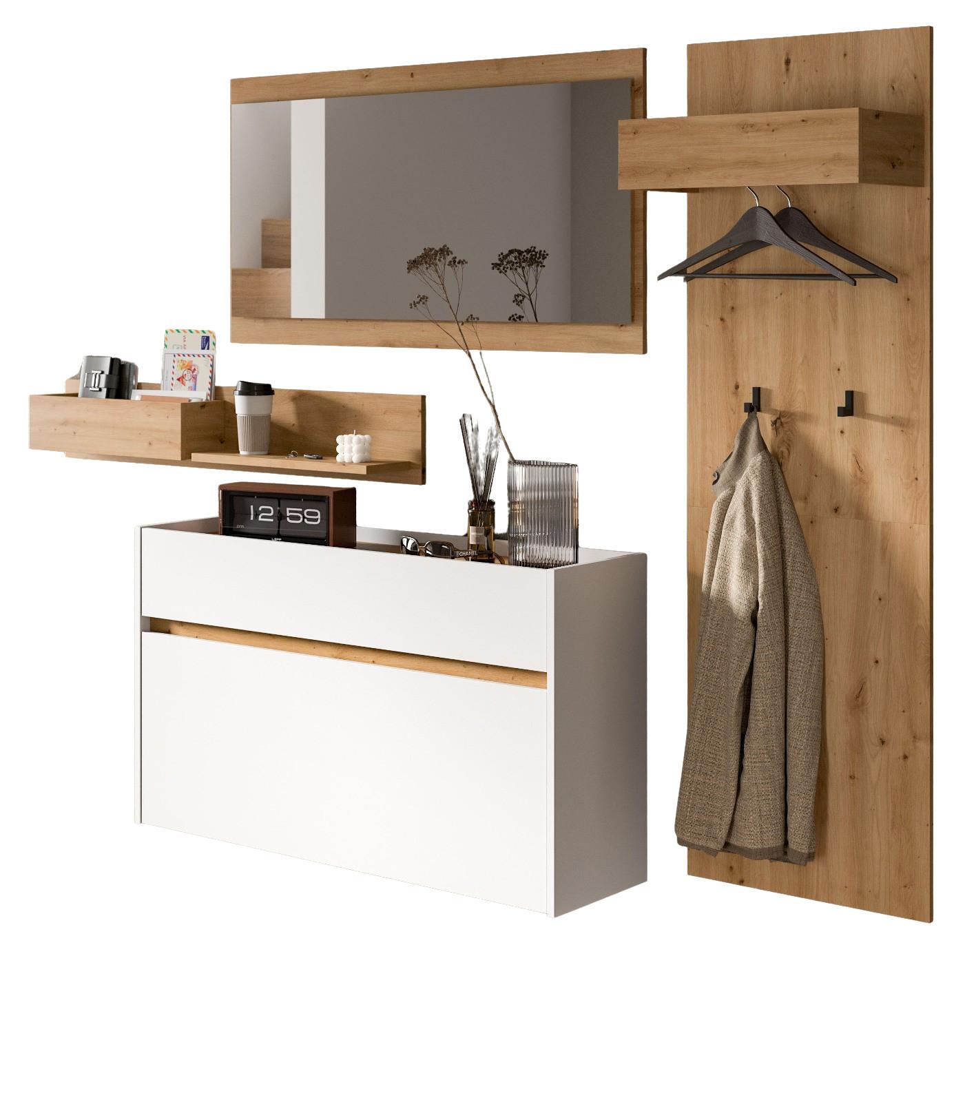 wohnli-moebel-suche-800001516054 Wohnli Möbelsuche - GARDEROBE-SET weiß und Artisan Eiche
