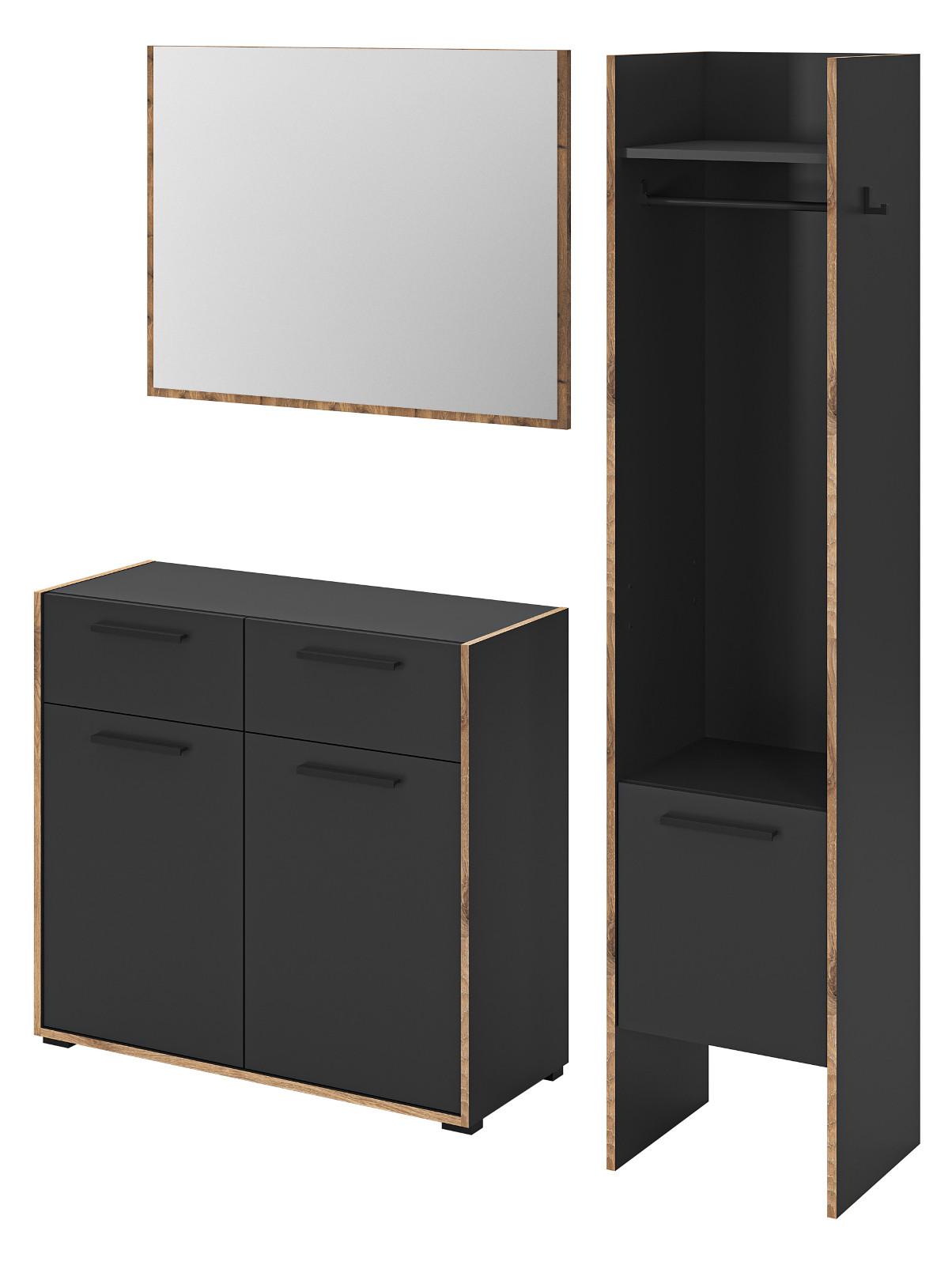 wohnli-moebel-suche-800001516057 Wohnli Möbelsuche - GARDEROBE-SET grau und Nox Eiche