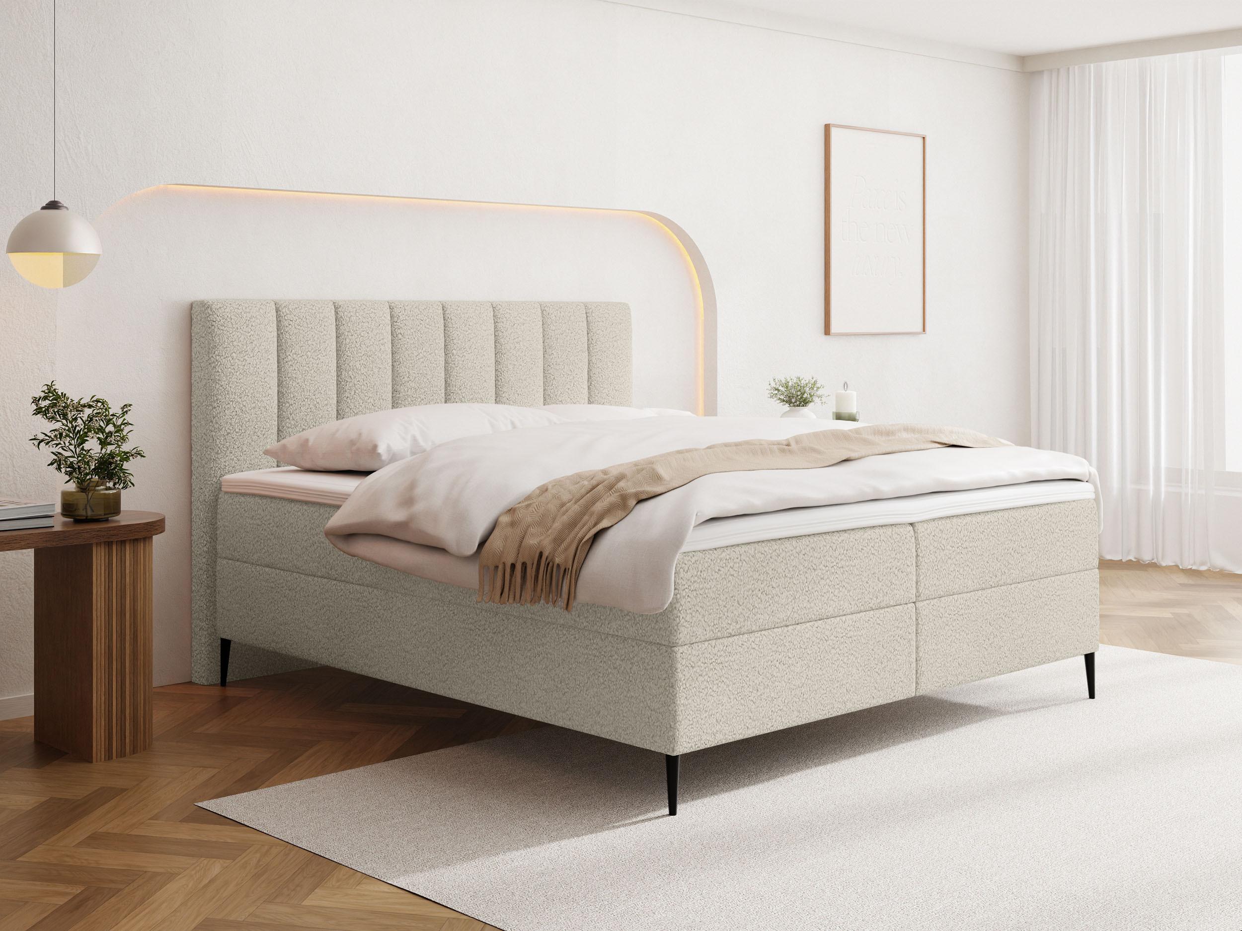 wohnli-moebel-suche-800001517036-1 Boucle Beige 160x200 cm – inkl. H4 Taschenfederkern Matratze & Foam Topper