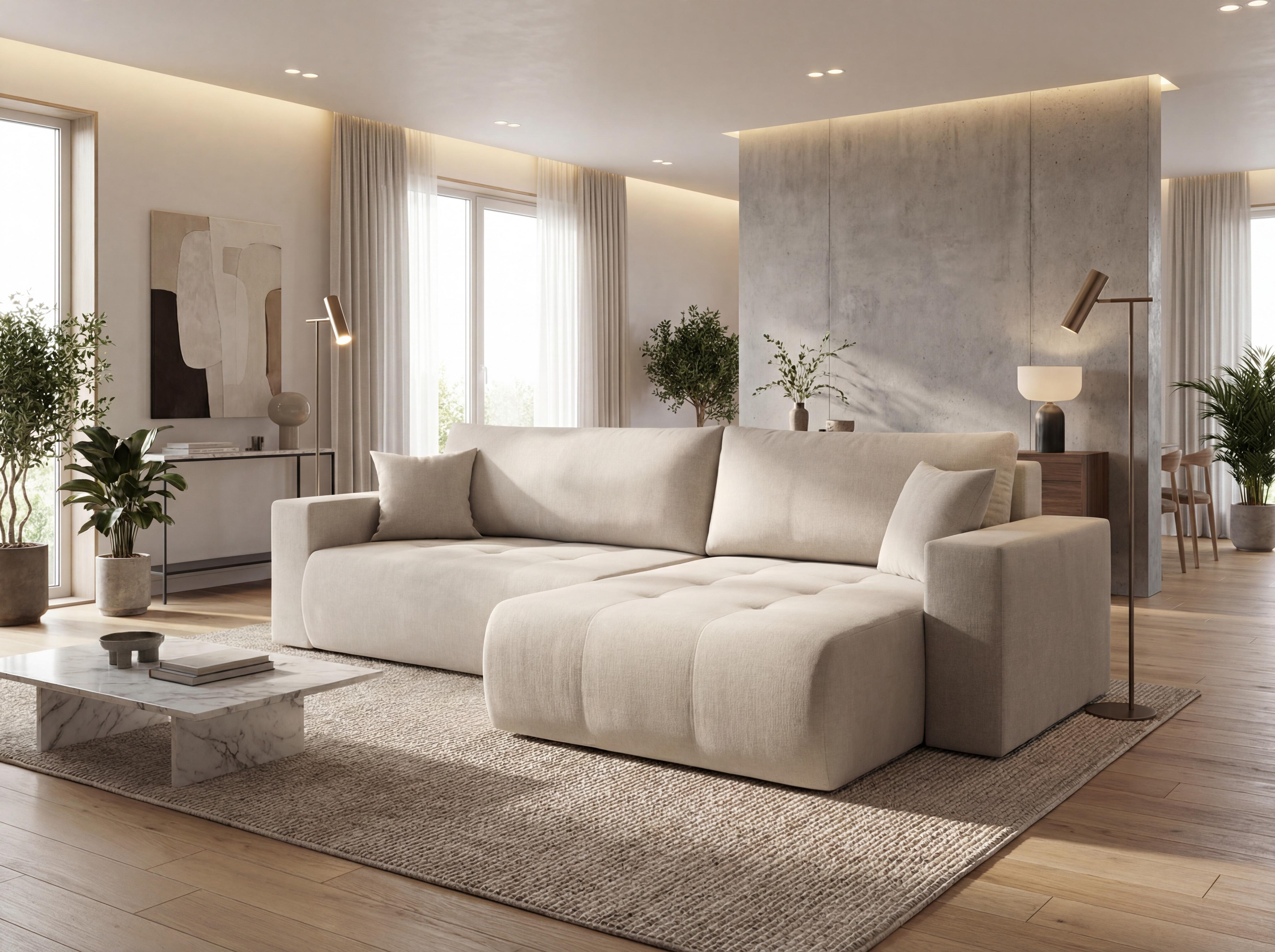 Strukturstoff Beige 277/154/83 cm