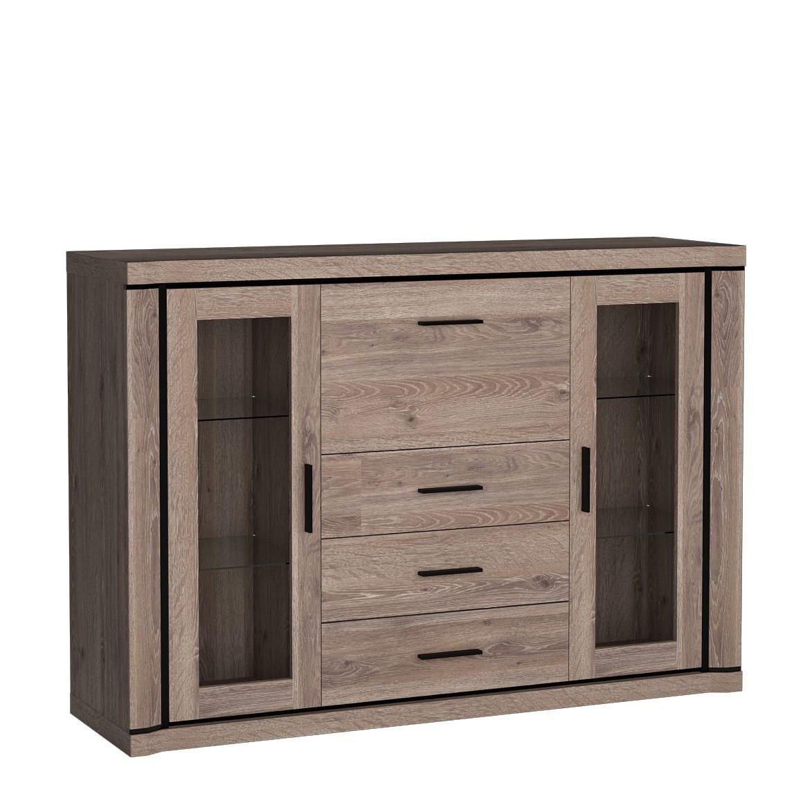 wohnli-moebel-suche-800001521475 Wohnli Möbelsuche - KOMMODE MALAGA 157/111/45cm mit 3 Schubladen 3 Türen Braun