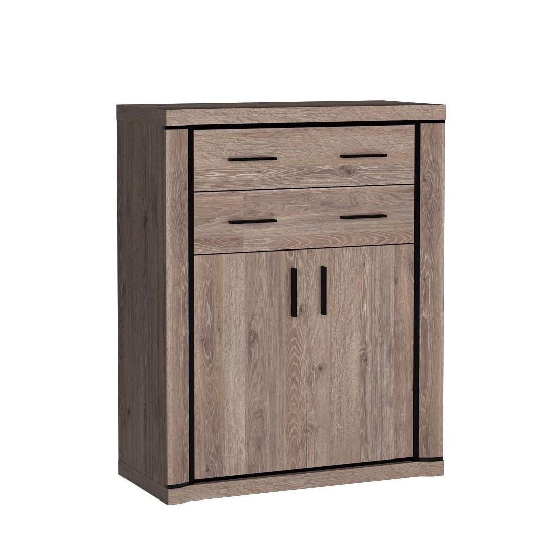 wohnli-moebel-suche-800001521479 Wohnli Möbelsuche - KOMMODE MALAGA 97/123/45cm mit 4 Schubladen 2 Türen Braun