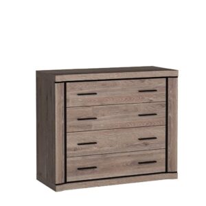 Wohnli Möbelsuche - KOMMODE MALAGA 107/91/45cm mit 4 Schubladen Türen Braun