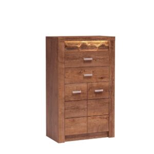 Wohnli Möbelsuche - KOMMODE ZERI 76/127/42cm mit 2 Schubladen 2 Türen Braun
