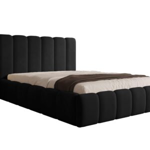 wohnli-moebel-suche-800001525084-1 POLSTERBETT Vilo 160x200 mit Bettkasten und Stabilem Metallgestell Textil Storez24 Möbel > Betten > Polsterbetten Schwarz