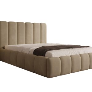 wohnli-moebel-suche-800001525153-1 POLSTERBETT Vilo 140x200 mit Bettkasten und Stabilem Metallgestell Textil Storez24 Möbel > Betten > Polsterbetten Braun
