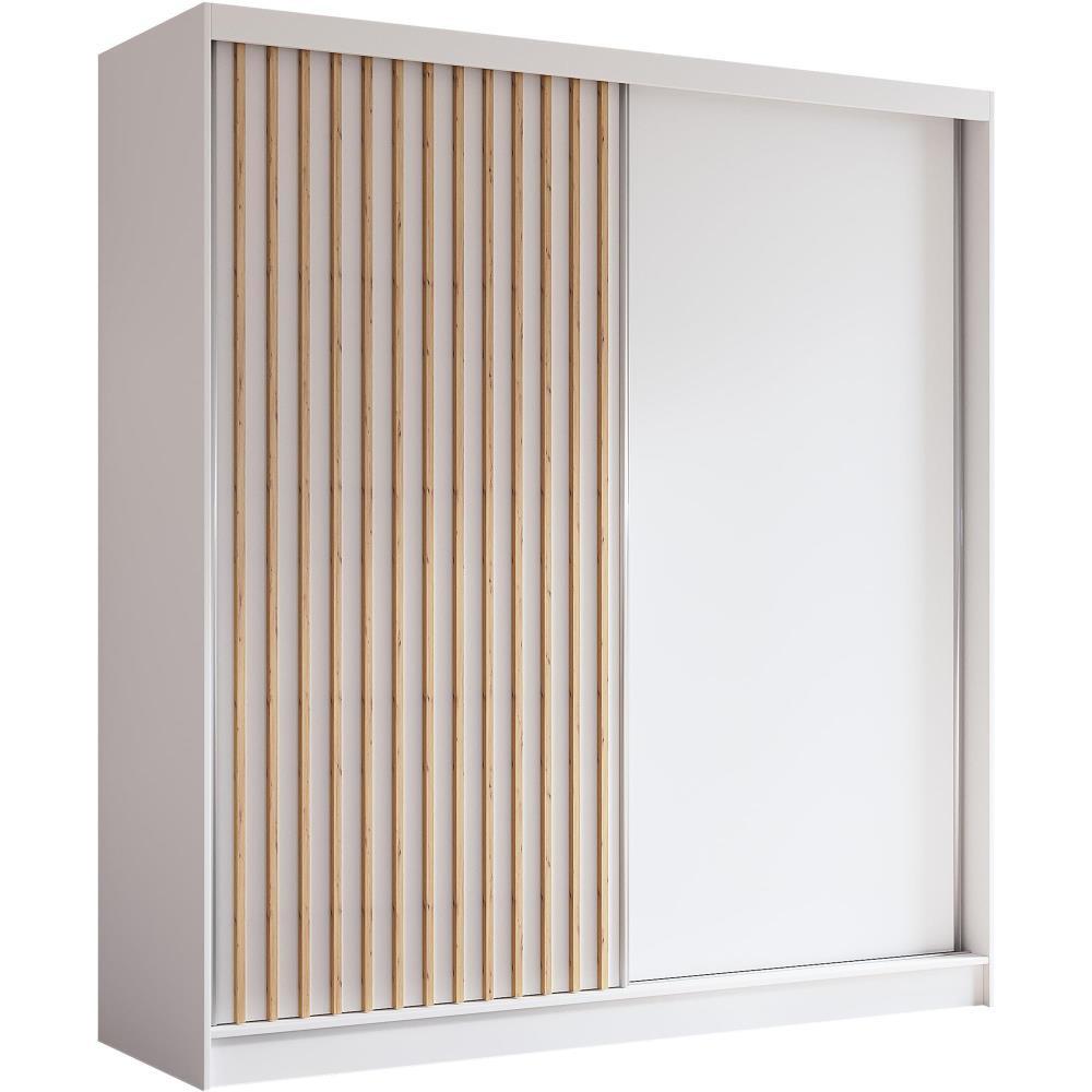 wohnli-moebel-suche-800001525662 Wohnli Möbelsuche - SCHWEBETÜRENSCHRANK Helios II 200/216/61 weiß+eiche Artisan mit Schubladen
