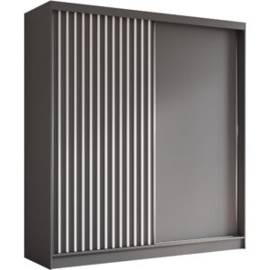 wohnli-moebel-suche-800001525664 Wohnli Möbelsuche - SCHWEBETÜRENSCHRANK Helios II 200/216/61 grau+weiß mit Schubladen