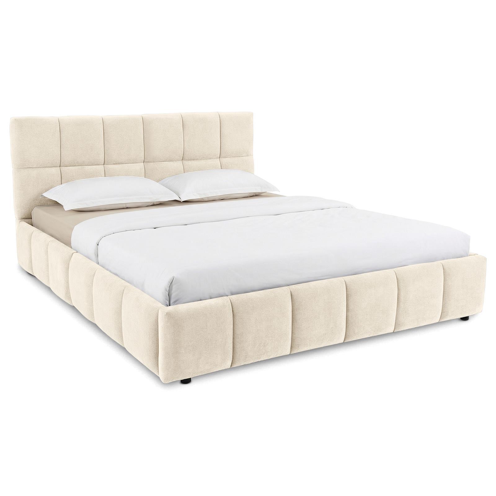 Wohnli Möbelsuche - POLSTERBETT EMILIA 180x200 cm cremeweiß