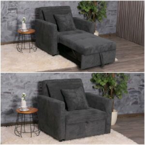 SCHLAFSESSEL Grau Textil MCW Möbel > Sessel > Polstersessel Grau