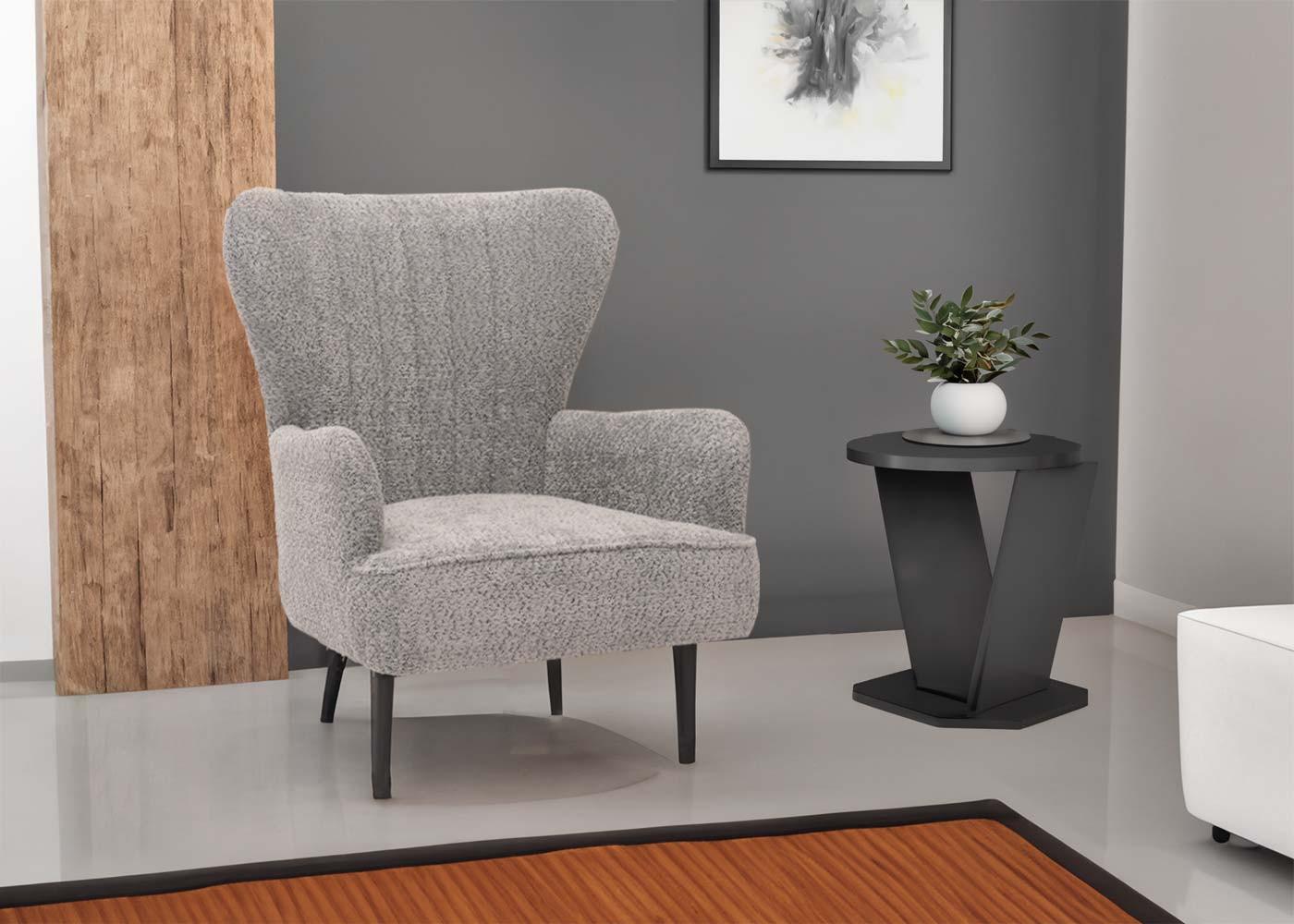 wohnli-moebel-suche-800001527529-1 LOUNGE-SESSEL Grau Textil MCW Möbel > Sessel > Polstersessel Grau