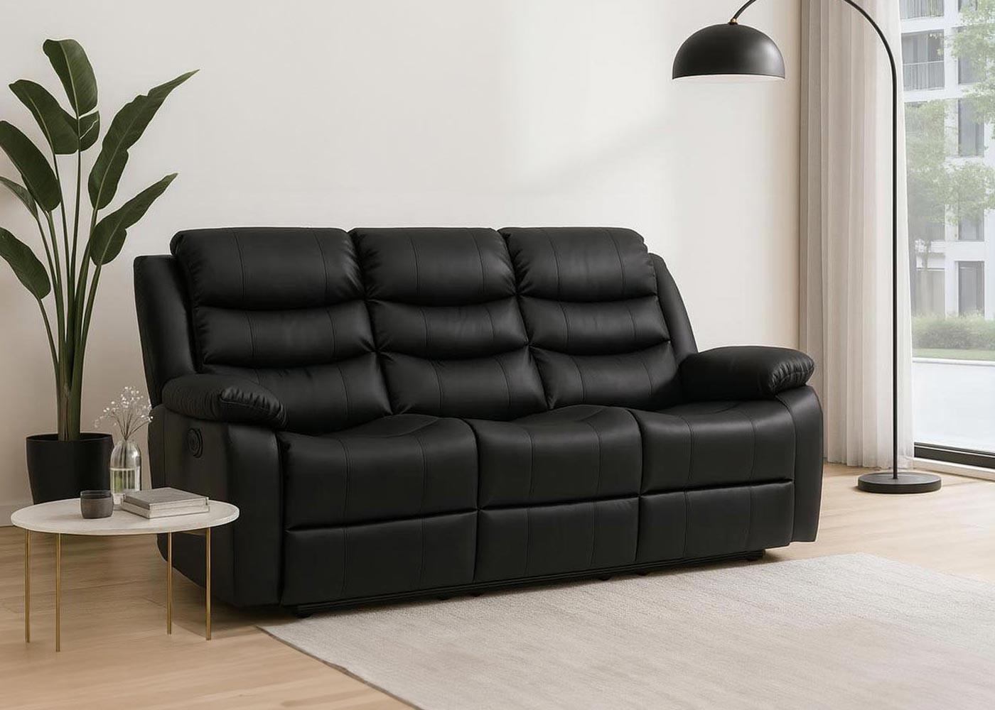 3ER KINOSESSEL Schwarz Textil MCW Möbel > Sessel > Polstersessel Schwarz